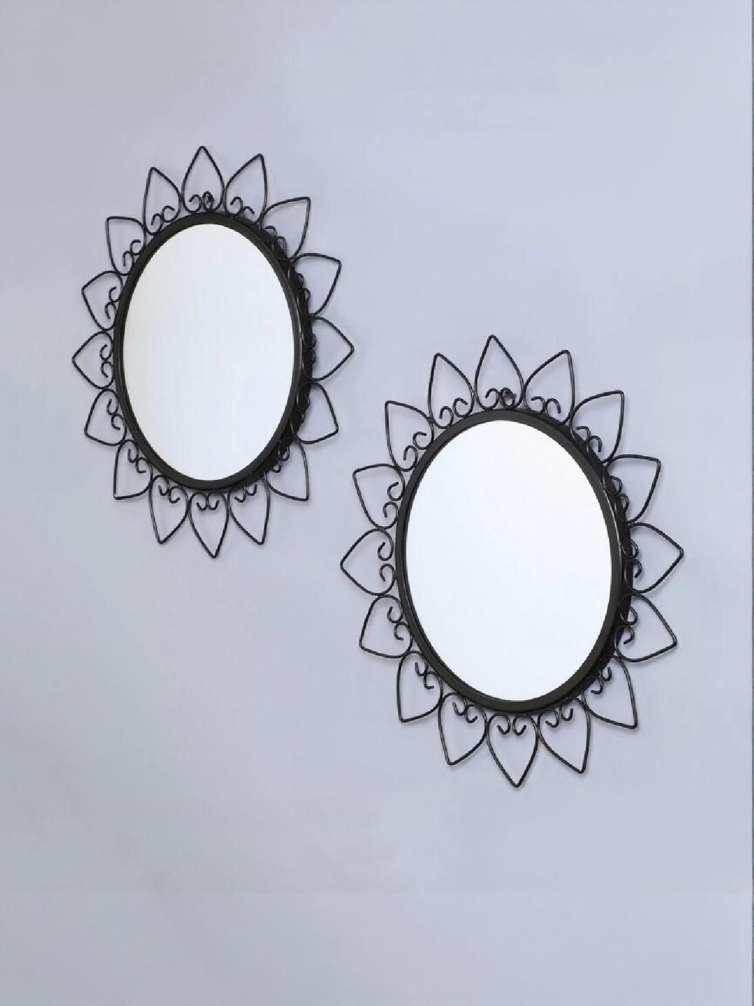 Urban Hamlet Black Iron Petal Mirror Set-picture-40