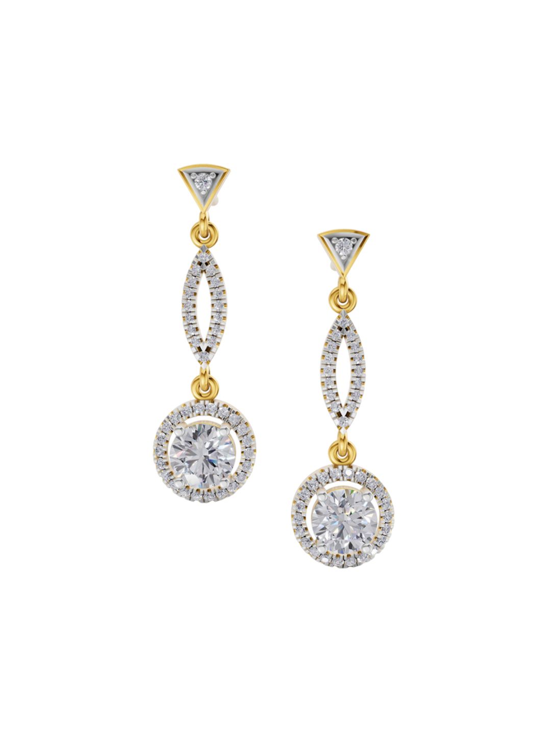 Sparkles 14KT Gold Earrings With 0.89 Carat Lab Grown Diamonds- 3.37 g-picture-37