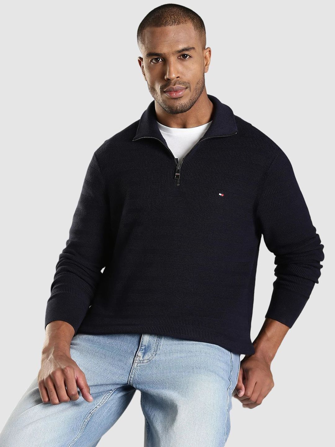 Tommy Hilfiger Europe Men Cotton Self Design Regular Fit Sweatshirt-picture-41