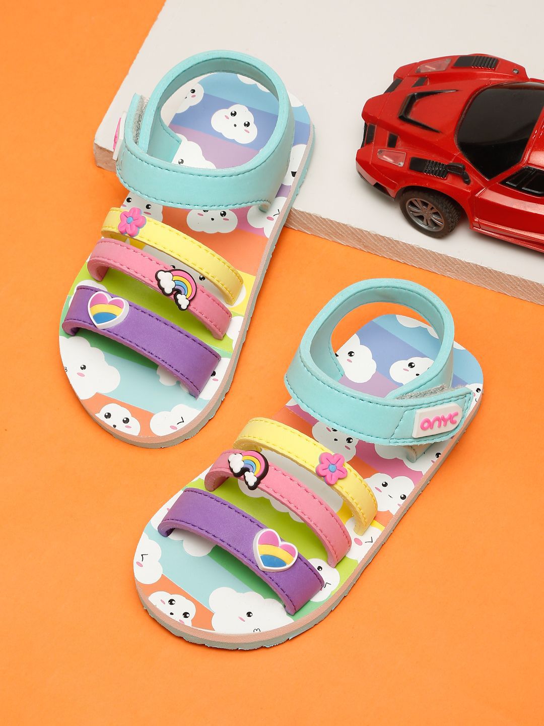 ONYC Girls Sea Green Premium Cloud Gelatoe Sandals