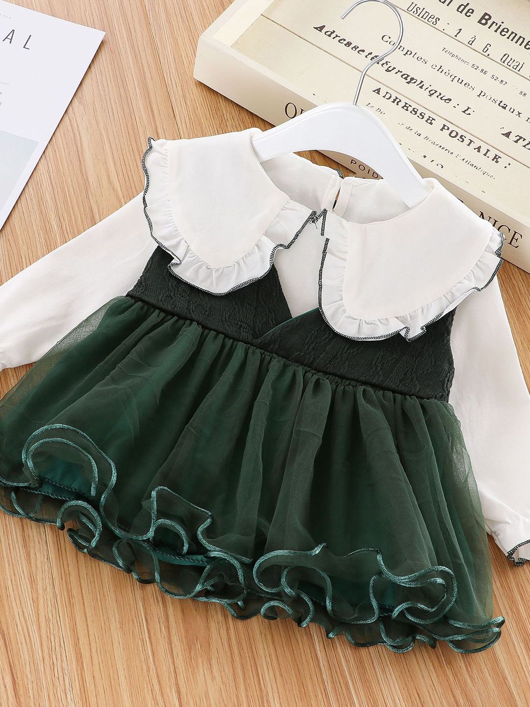 YK Girls Peter Pan Collar Long Sleeves Fit and Flare Dress-picture-56