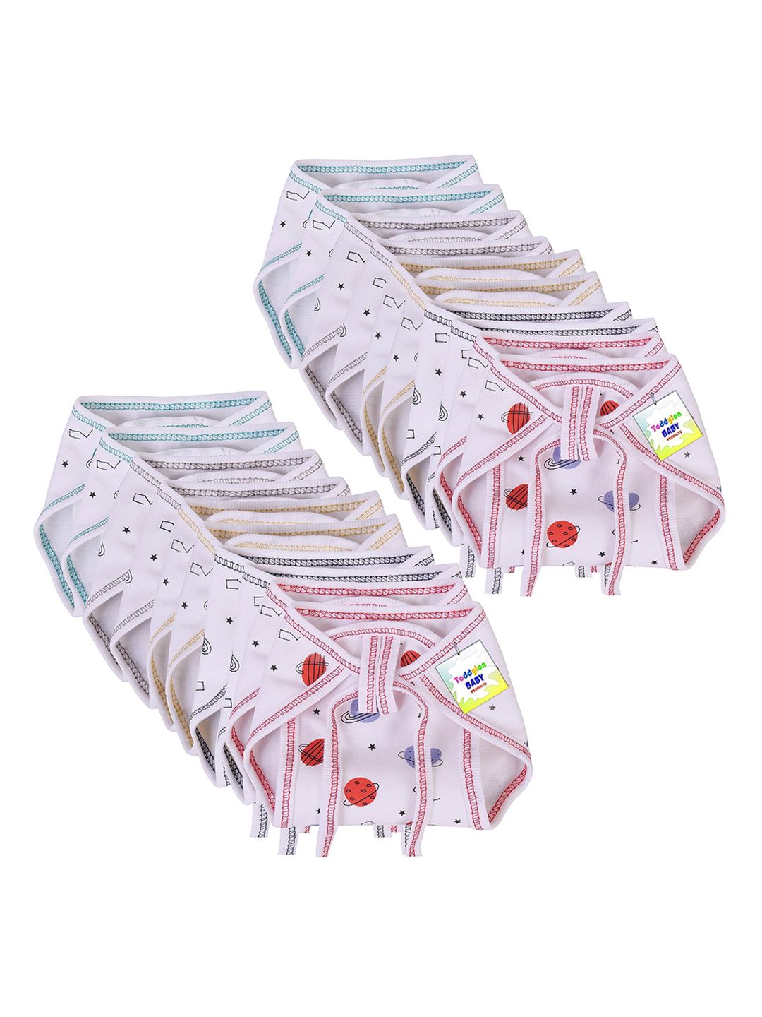 Toddylon Set Of 20 Printed Pure Cotton Breathable Nappies-picture-46