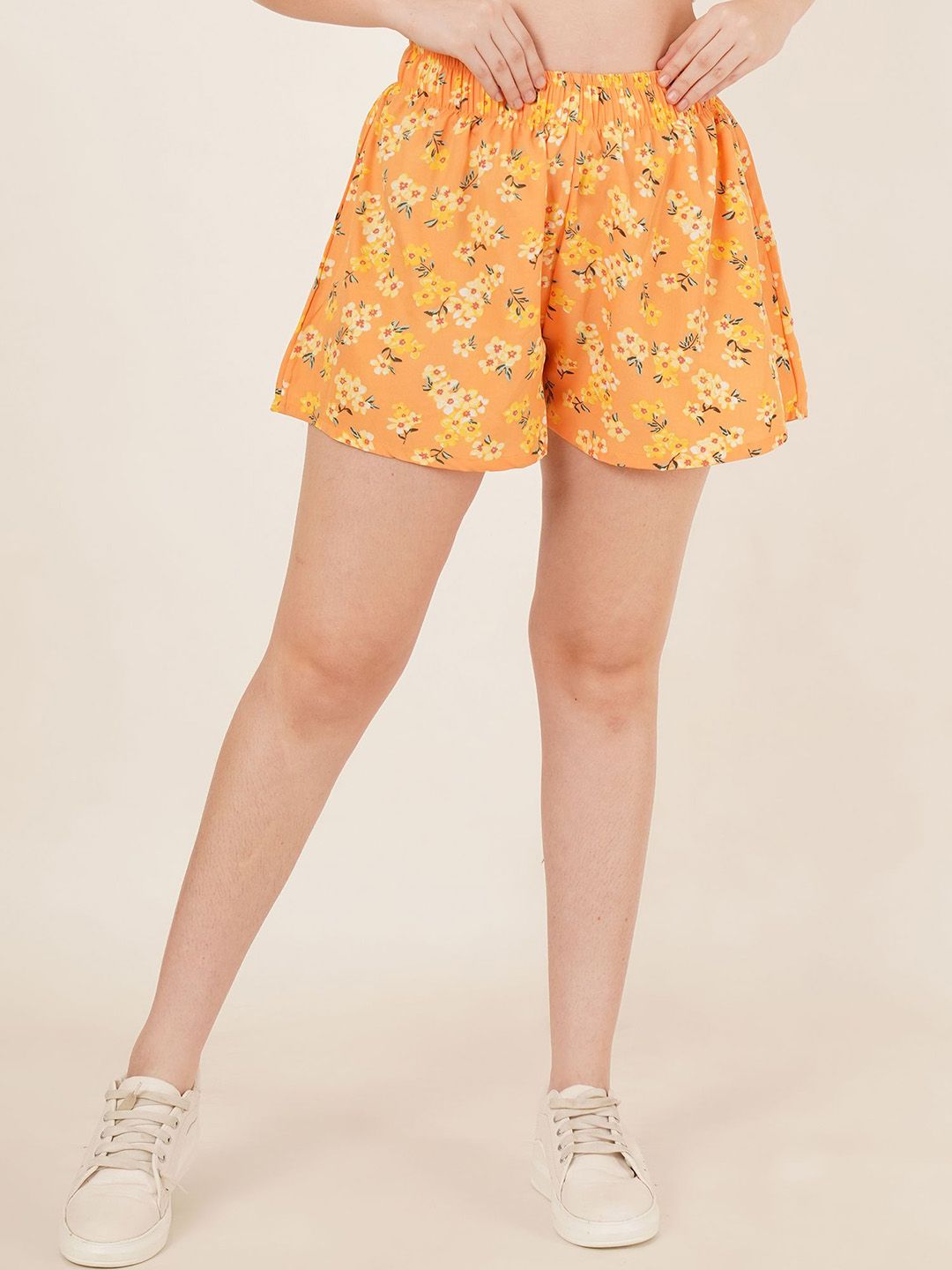 Kasendra Women Floral Printed High-Rise Training or Gym Shorts-picture-17