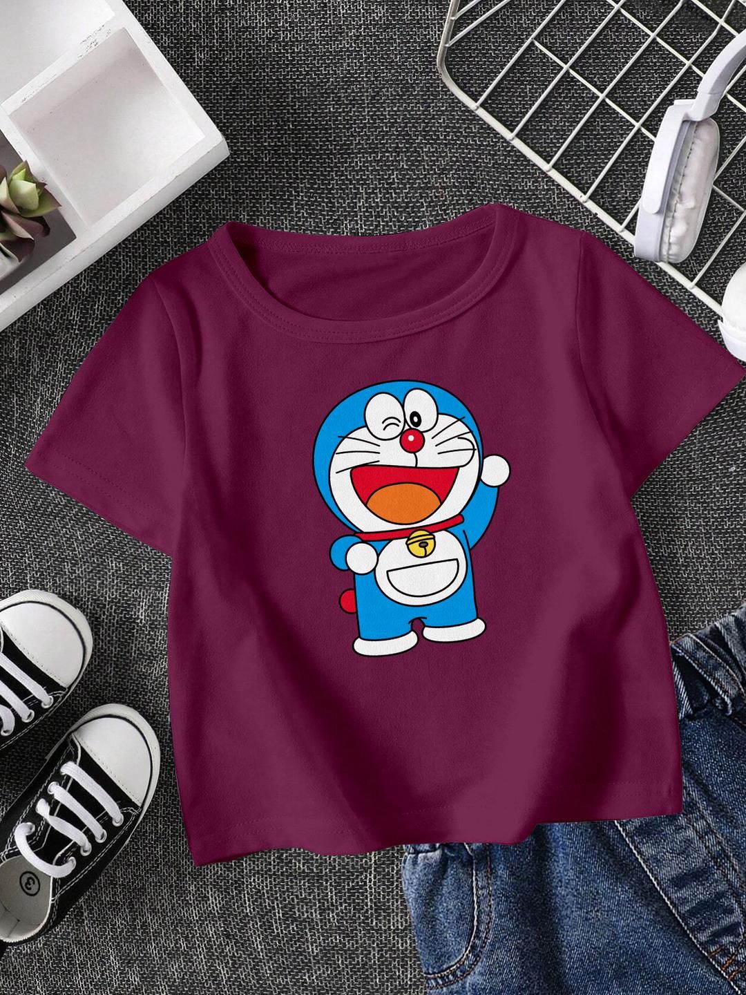 FIONAA TRENDZ Unisex Maroon Tshirts-picture-40