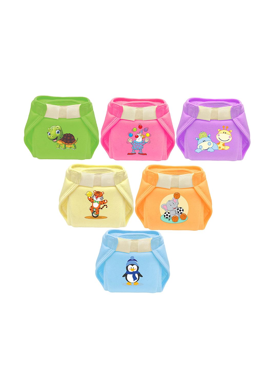 Toddylon Set Of 6 Printed Pure Cotton Breathable Nappies-picture-36