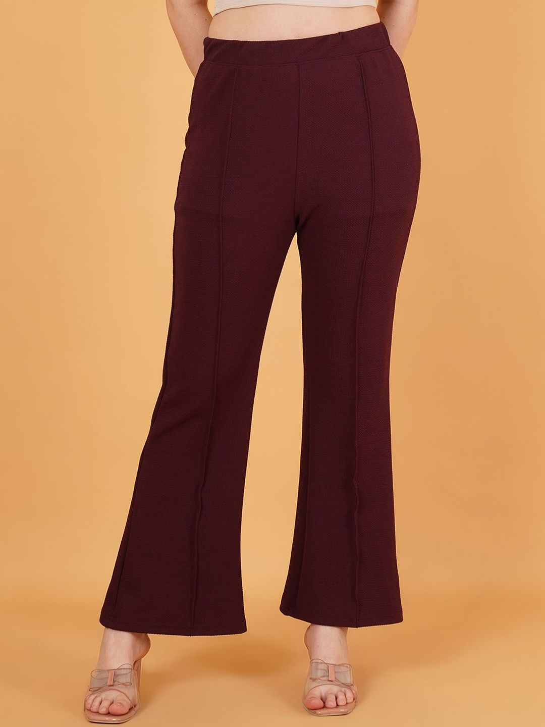 LECOWAR Women Solid Regular Fit Mid-Rise Trousers-picture-20