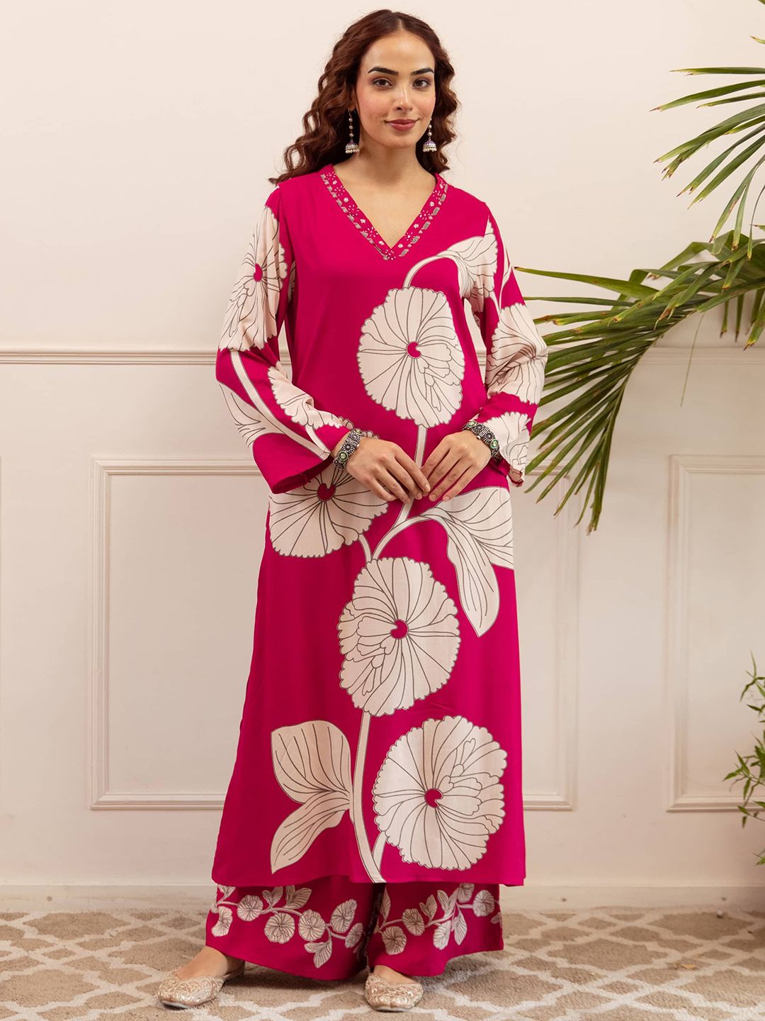 Nehamta Women Floral Printed Kurta with Palazzo-picture-24
