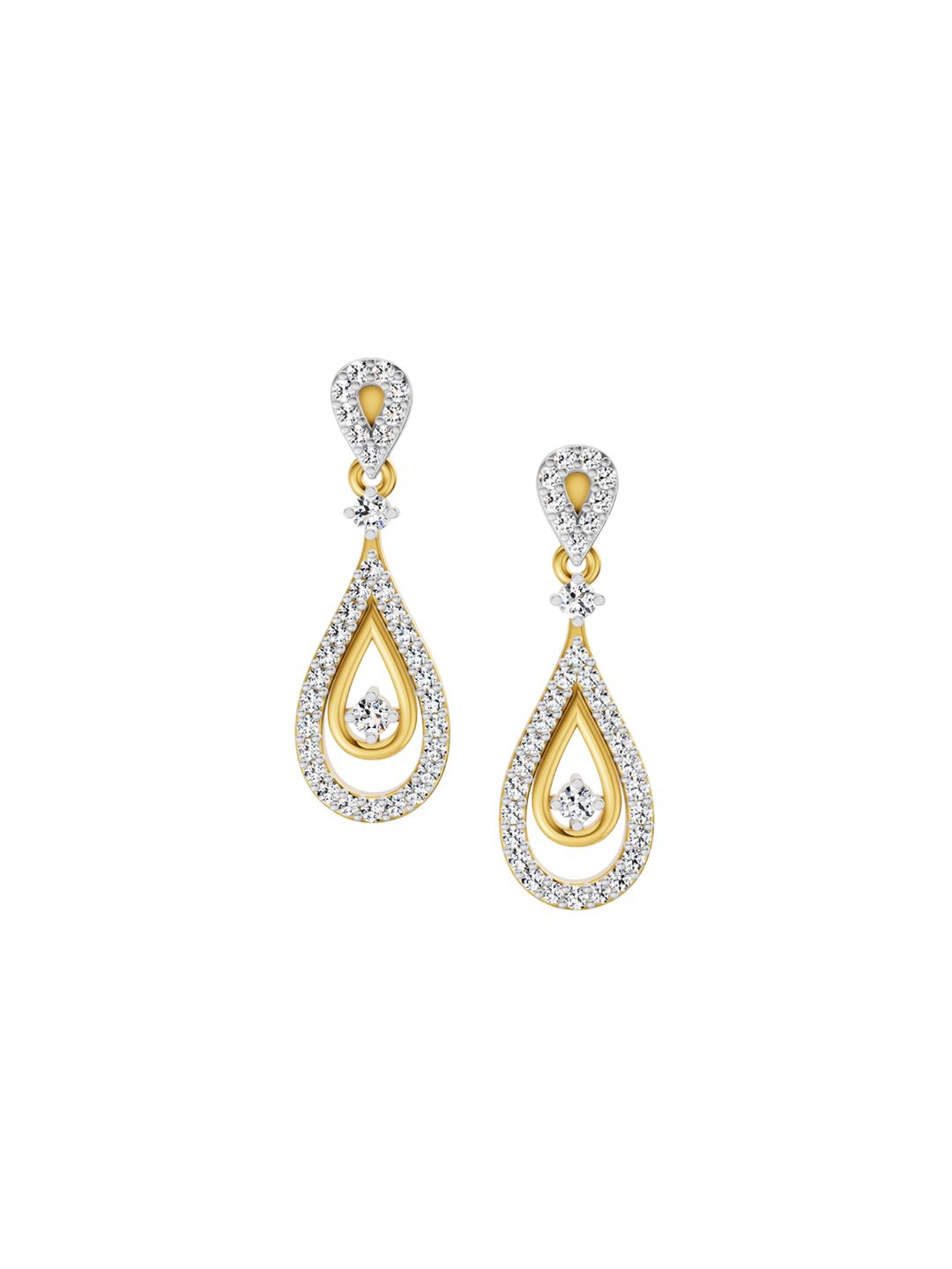 Sparkles 14KT Gold Earrings With 0.21 Carat Lab Grown Diamonds-1.90 g-picture-15