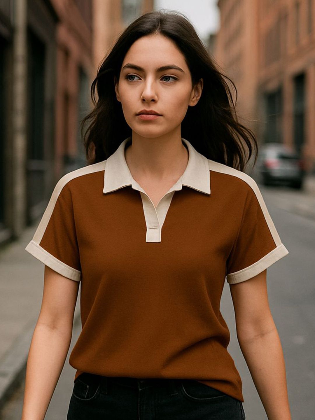 Genzy Colourblocked Short Sleeves Polo Collar T-shirt-picture-11