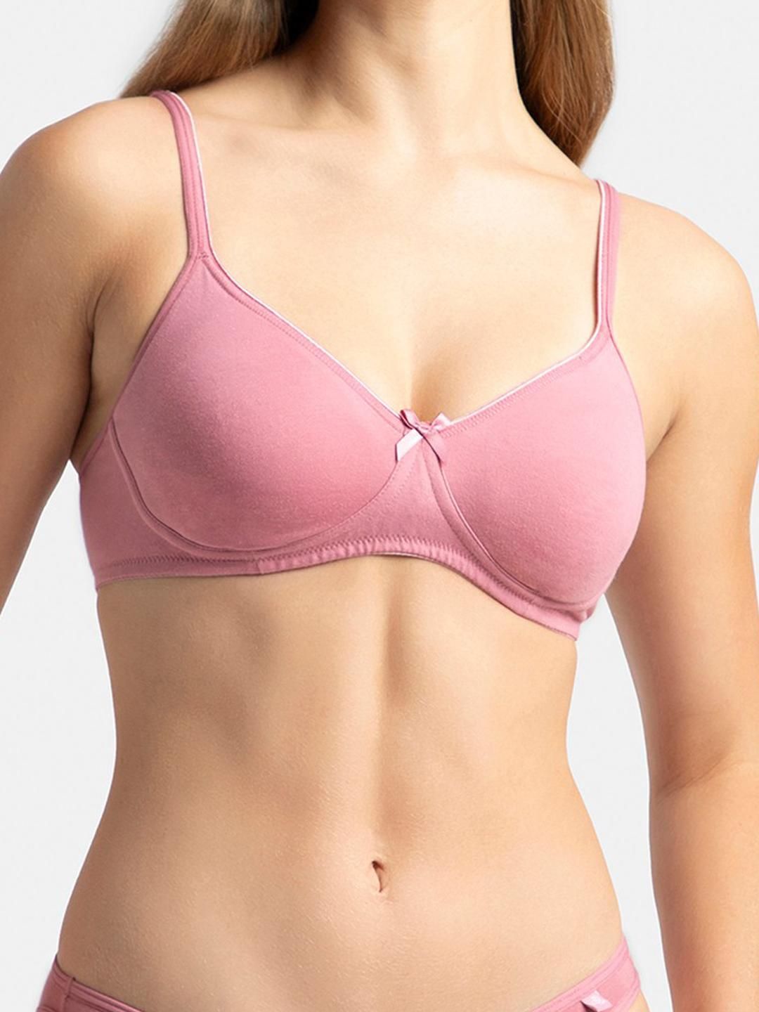 FiveFlag Pink Non-Wired Heavily Padded Seamless Everyday Bra