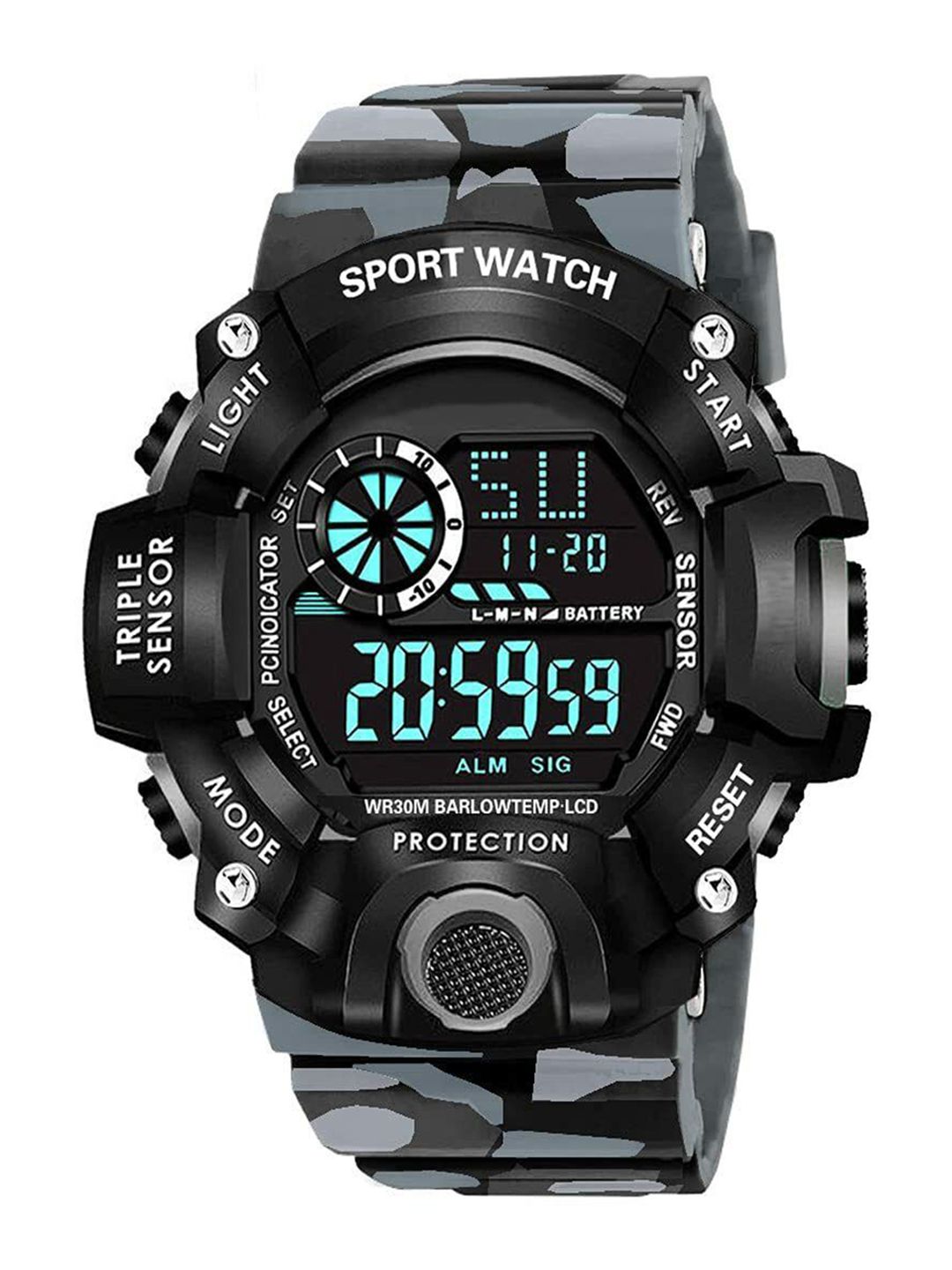 THE SHOPOHOLIC Men Dial & Textured Straps Digital Watch C-Sh-Army Grey-picture-56