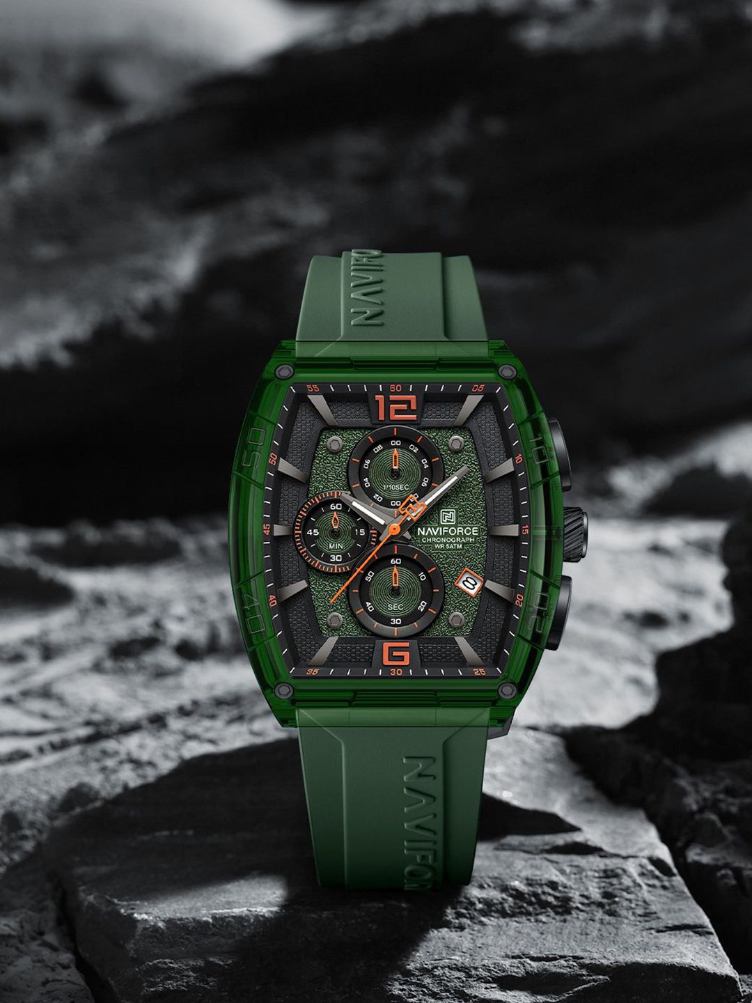 Naviforce Men Rectangular Dial & Straps Analogue Watch NF6101_GN O GN-image-23
