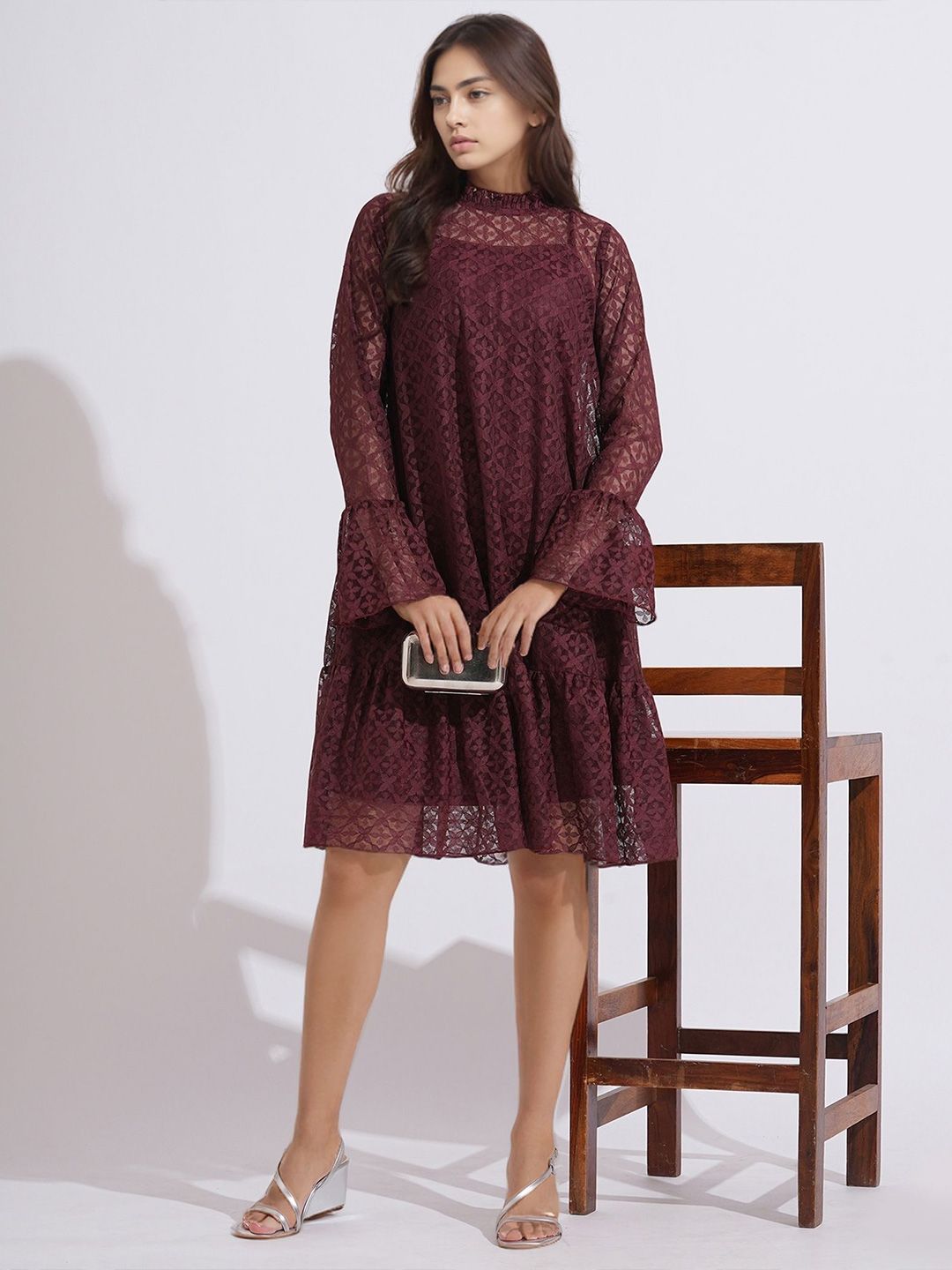 all about you Bell Sleeve A-Line Dress