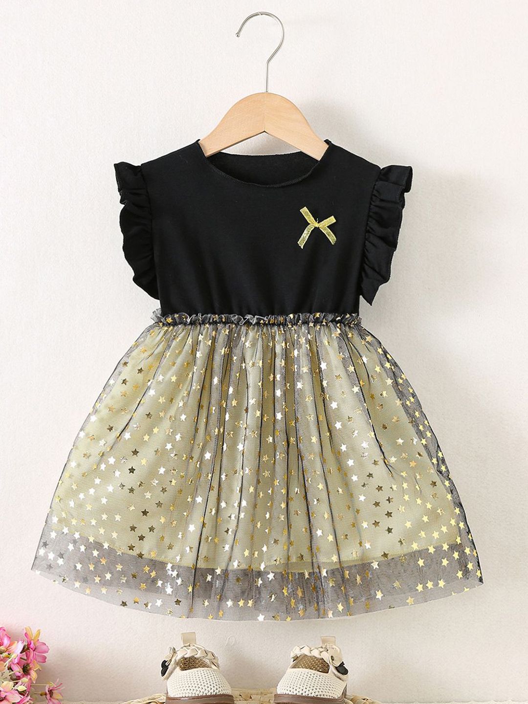 YK Girls Start Prined Fit & Flare Dress-picture-15