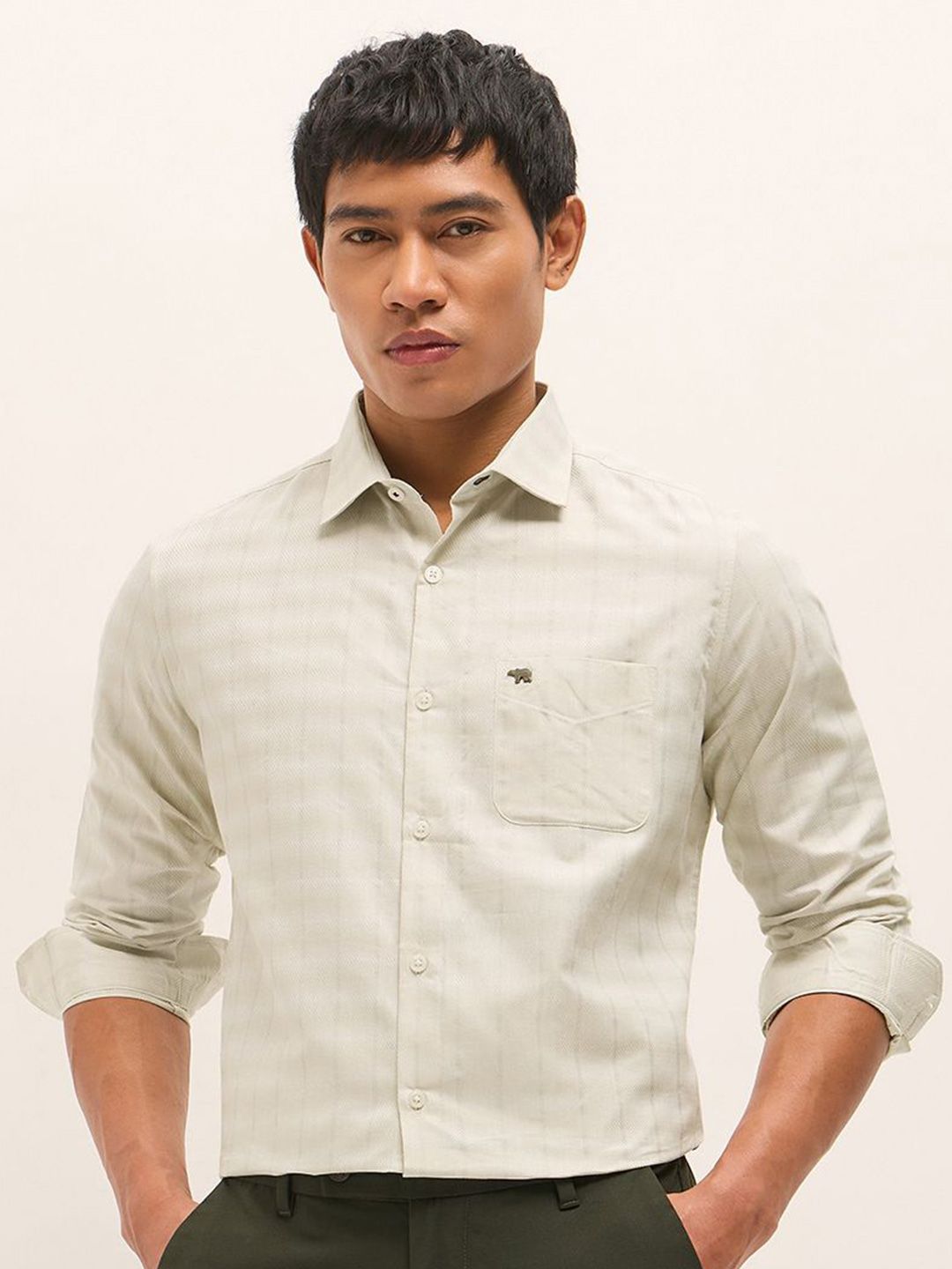 THE BEAR HOUSE Striped Tailored Fit Formal Shirt-image-24