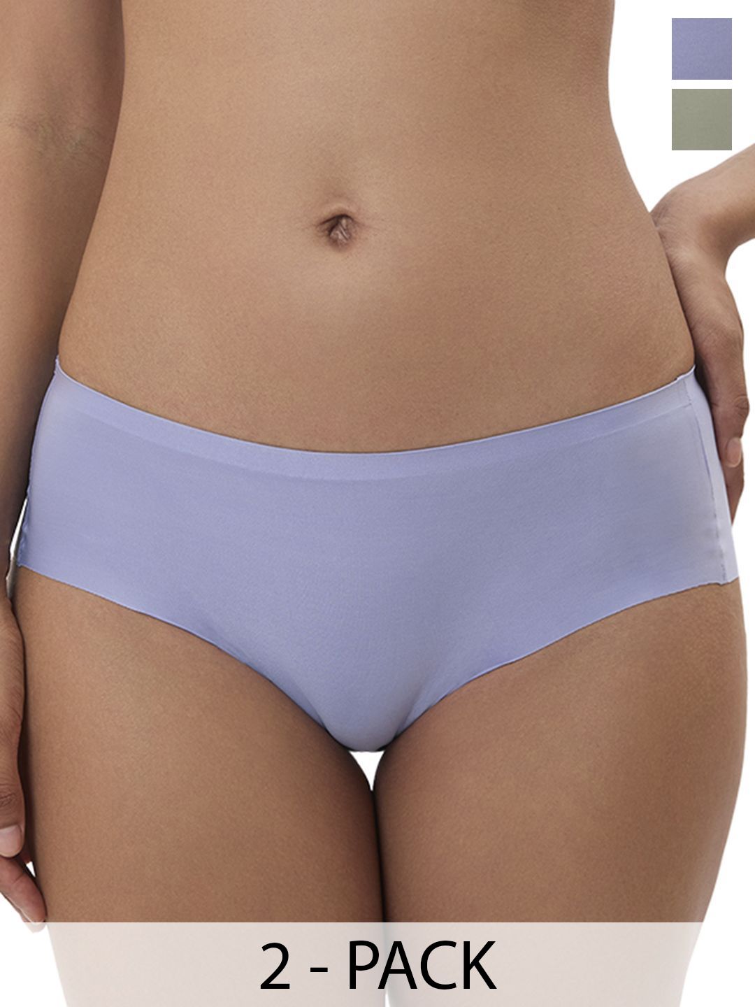 Triumph Pack Of 2 Mid-Rise Seamless Hipster Briefs M000517 0I S-picture-9