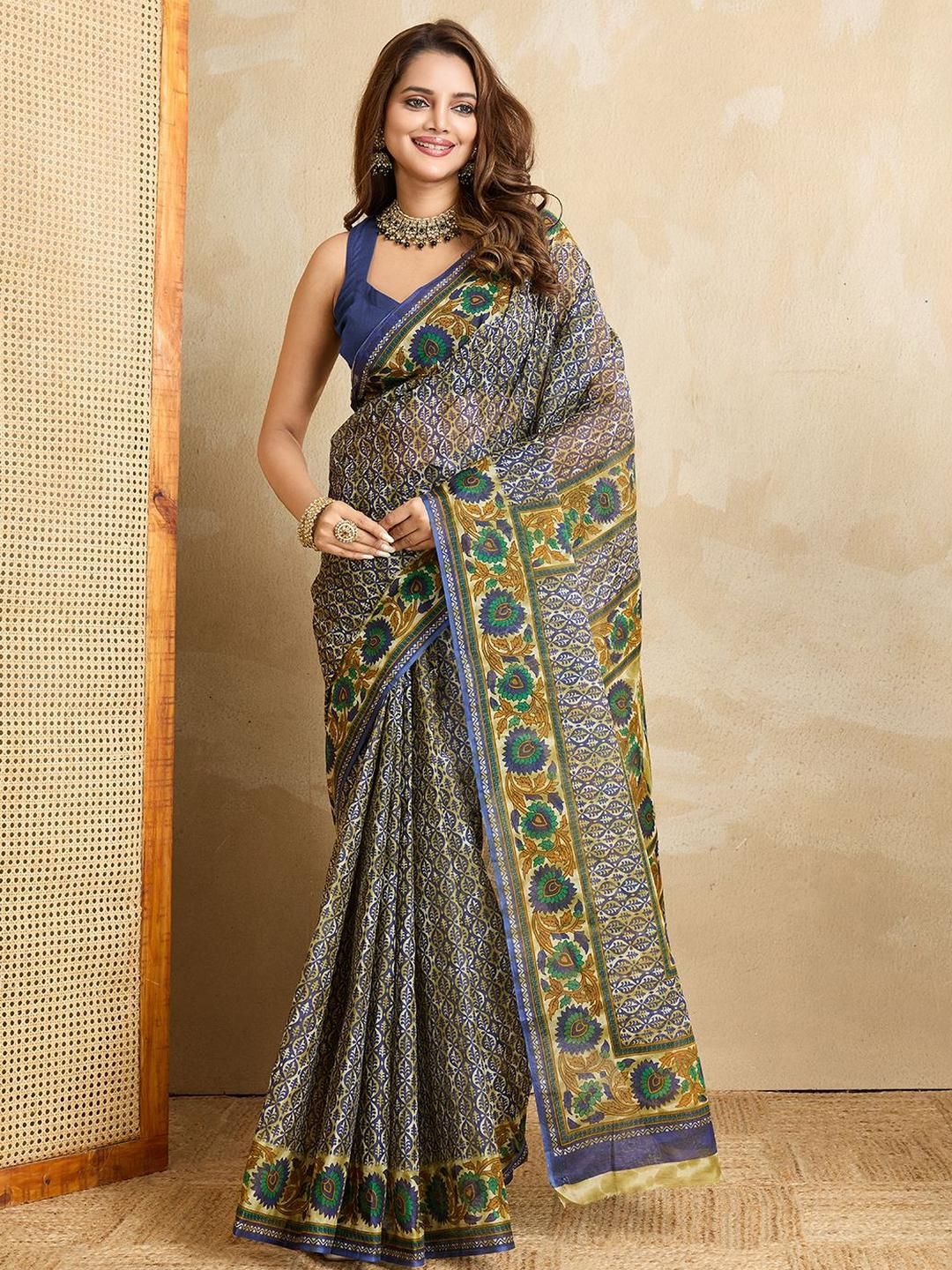 SHANVIKA Ethnic Motifs Print Pure Cotton Saree-picture-10