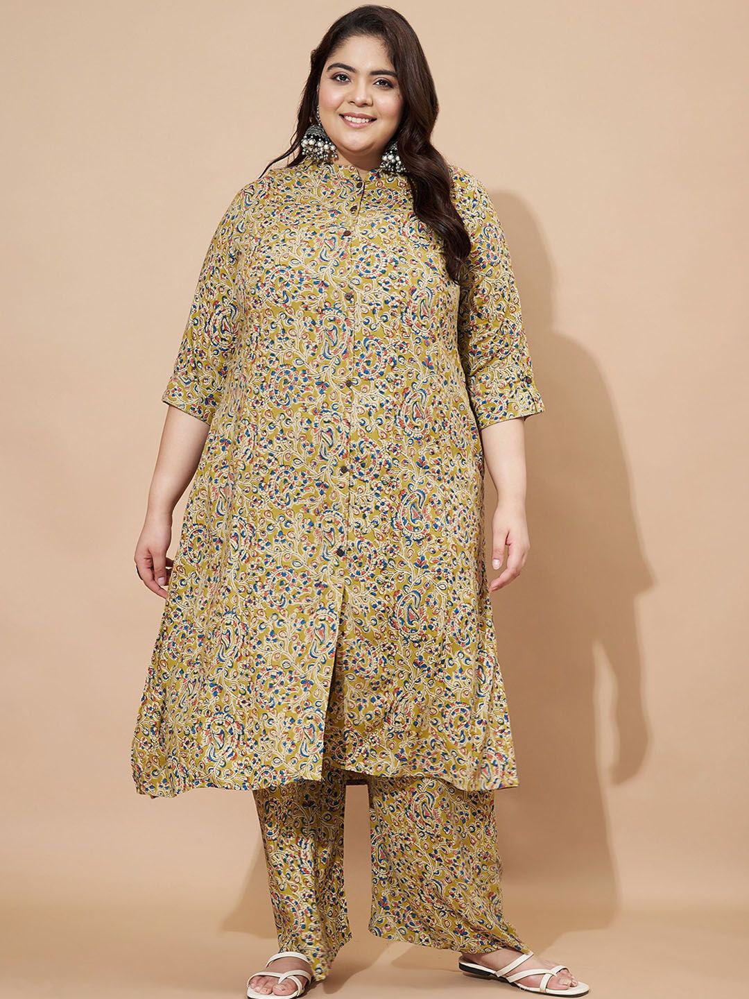 GULMEHAK Floral Printed A-Line Kurta With Palazzos-picture-20