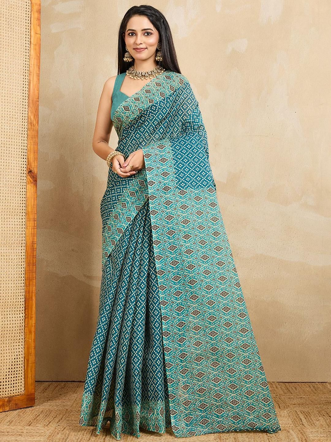 SHANVIKA Ethnic Motifs Print Pure Cotton Saree-picture-20