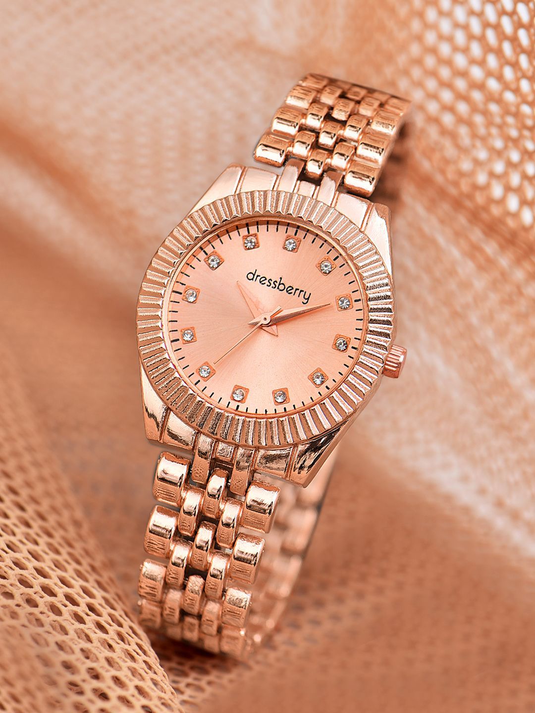 DressBerry Women Embellished Dial & Bracelet Style Straps Analogue Watch HOBDB-327-RG-picture-18