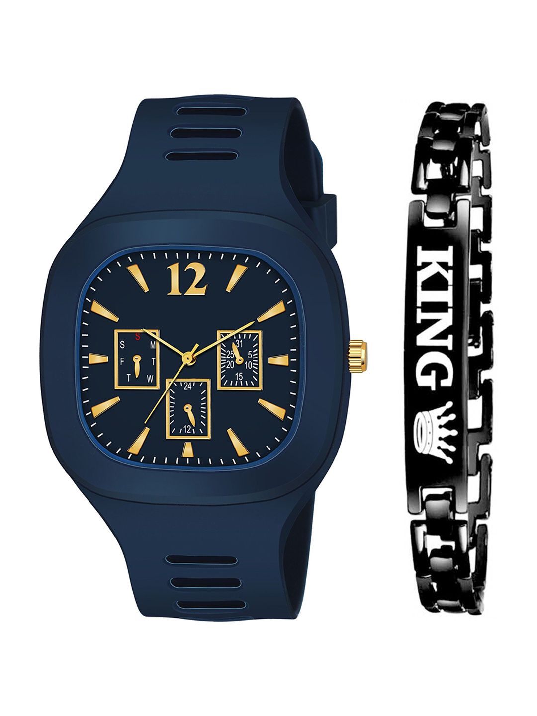 THE SHOPOHOLIC Men Watch Gift Set with Bracelet-image-0