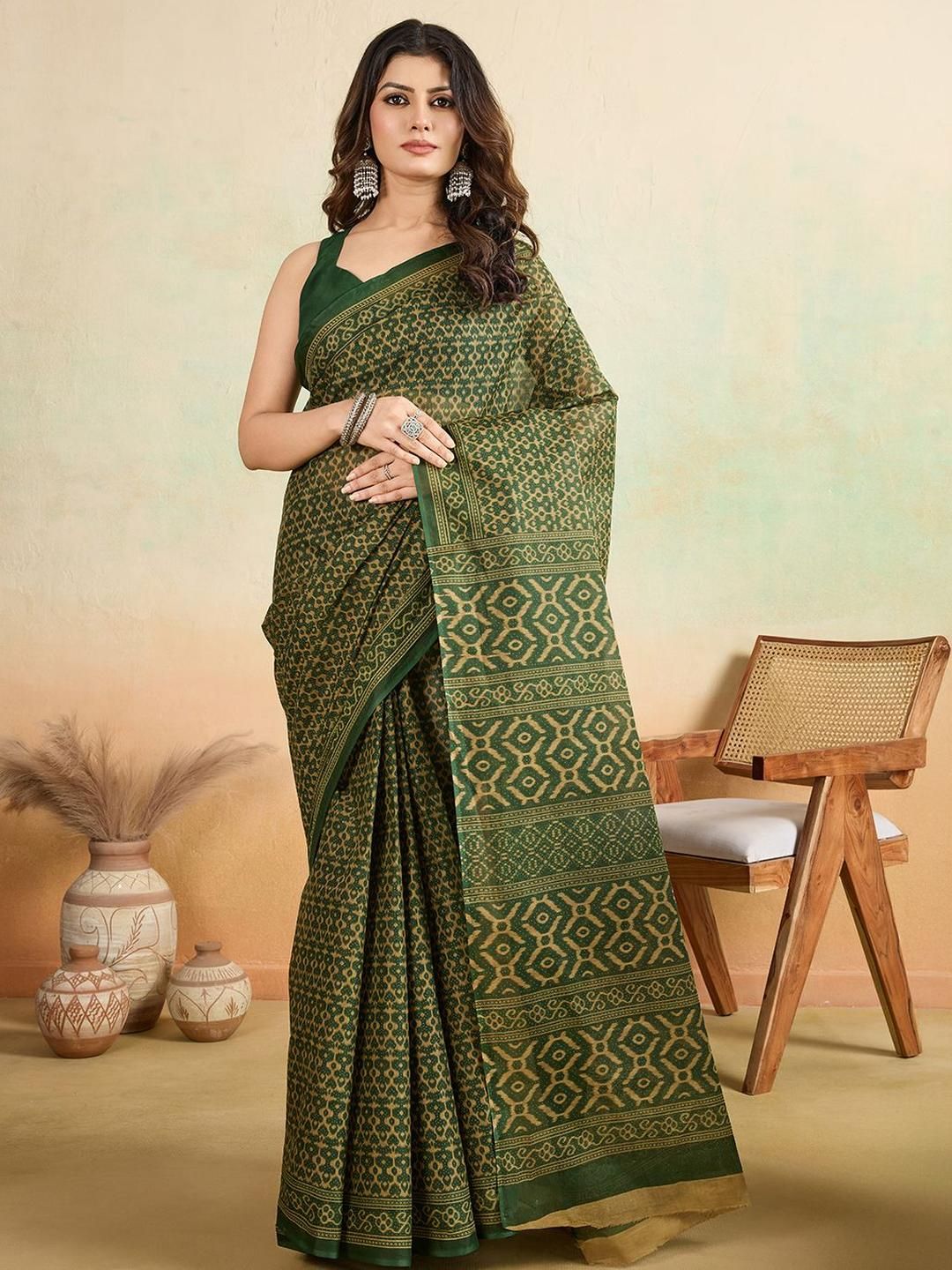 SHANVIKA Ethnic Motifs Pure Cotton Saree-picture-24