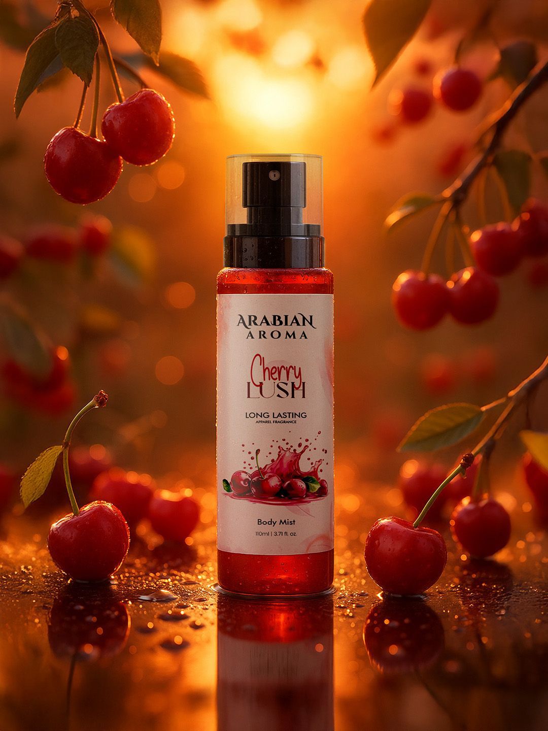 Arabian Aroma Cherry Lush Long Lasting Body Mist- 110 ml