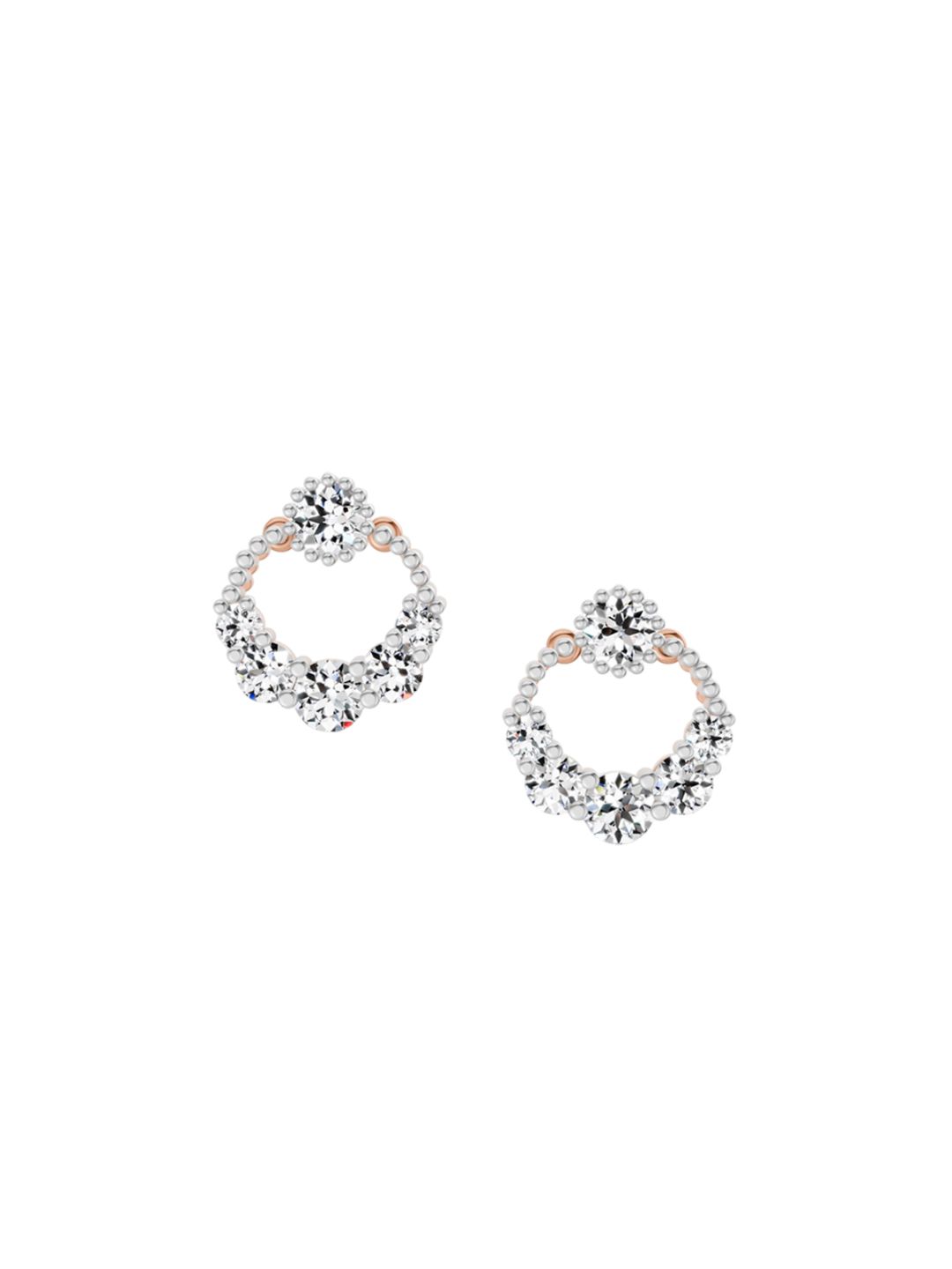 Sparkles 14KT Rose Gold Earrings With 0.69 Carat Lab Grown Diamonds- 1.66 g-picture-17