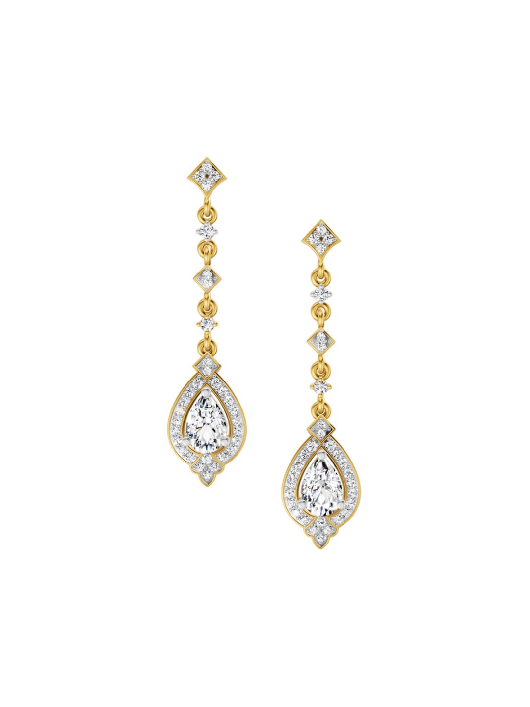 Sparkles 14KT Gold Earrings With 1.39 Carat Lab Grown Diamonds- 2.91 g-picture-15