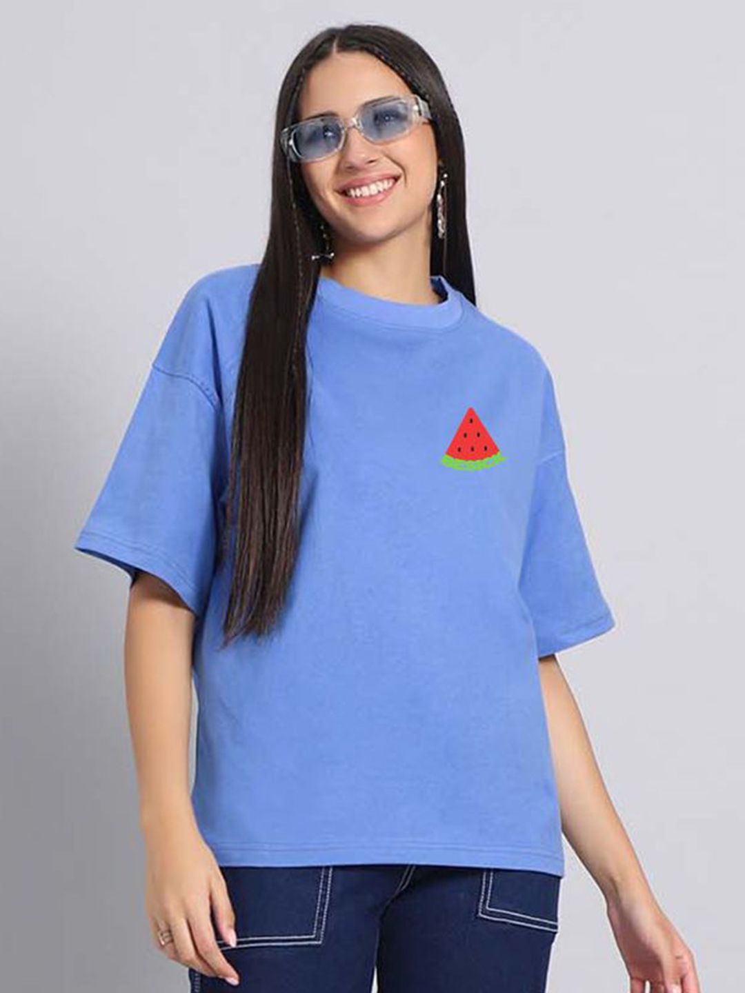 Besick Women Printed Cotton Oversized Tshirt-picture-29