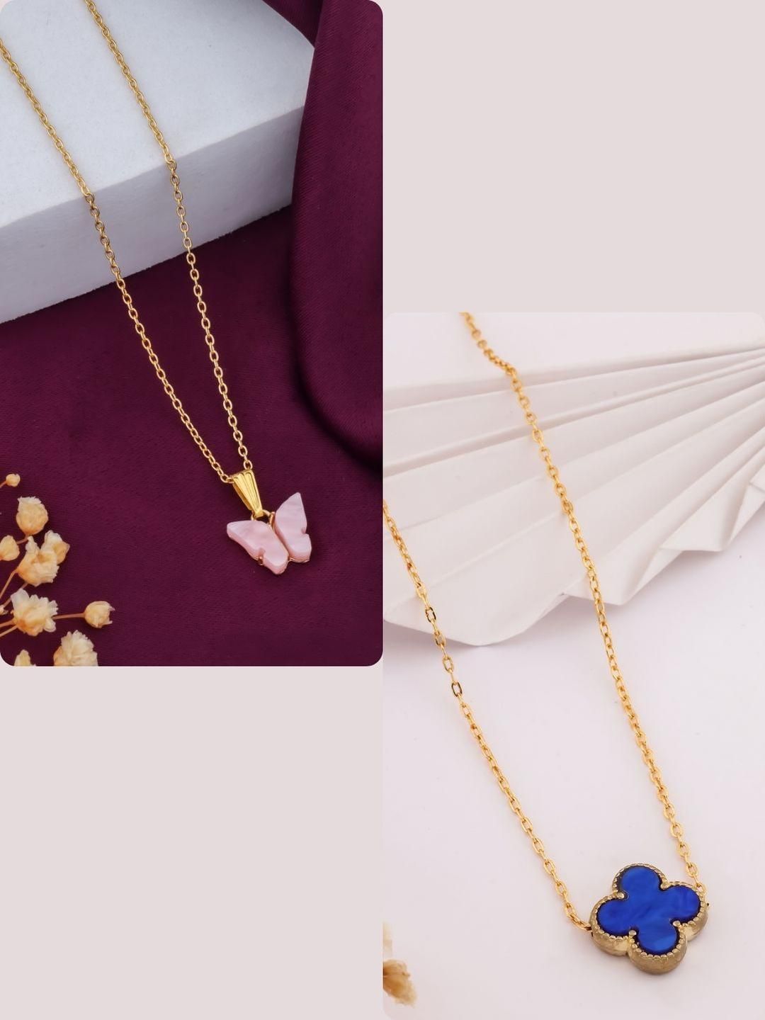 DressBerry Gold-Plated Brass Artificial Beads Minimal Necklace-image-48