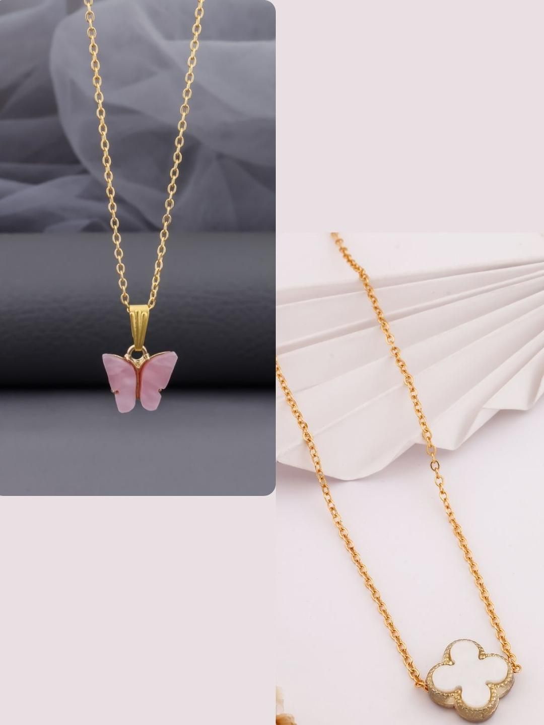 DressBerry Gold-Plated Brass Artificial Beads Minimal Necklace-image-36