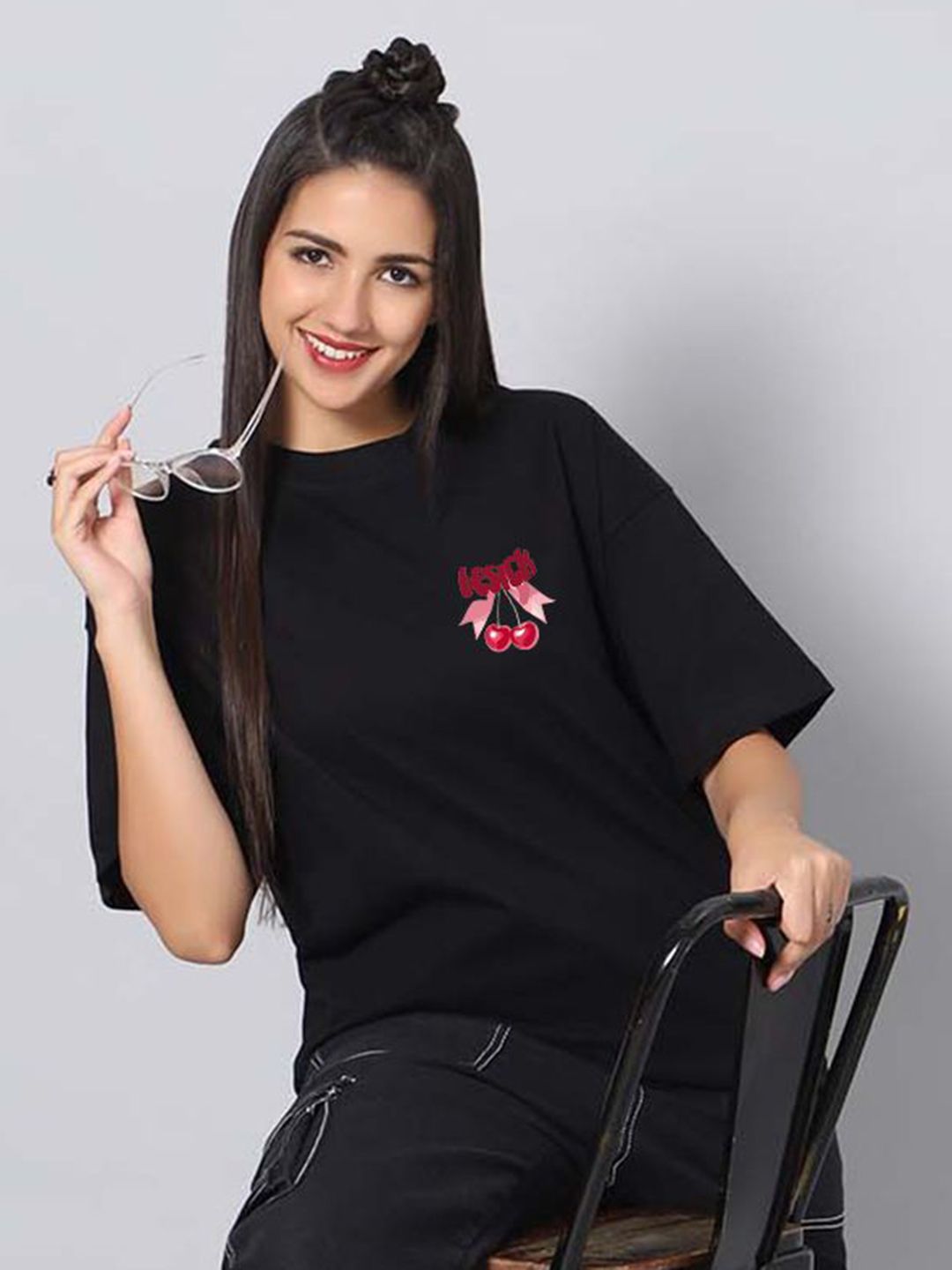 Besick Women Graphic Printed Oversized Cotton T-shirt-picture-11