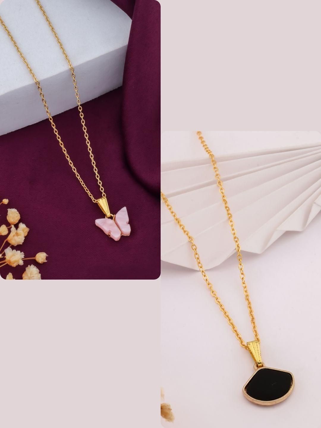DressBerry Gold-Plated Brass Artificial Beads Minimal Necklace-image-29