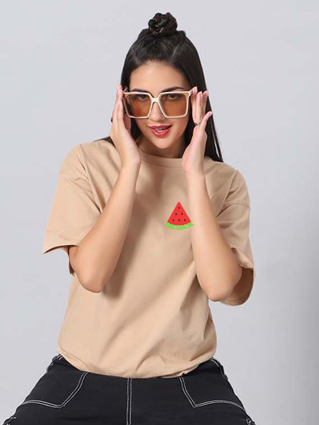 Besick Women Cotton Printed T-shirt-picture-13