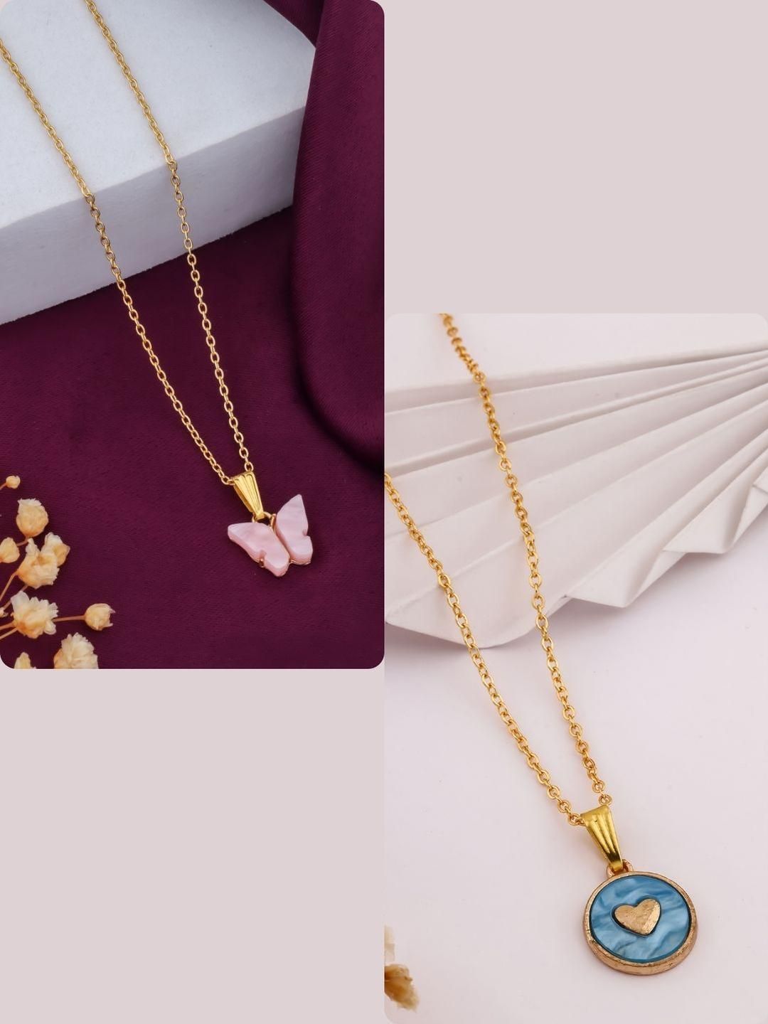 DressBerry Gold-Plated Brass Artificial Beads Minimal Necklace-image-31
