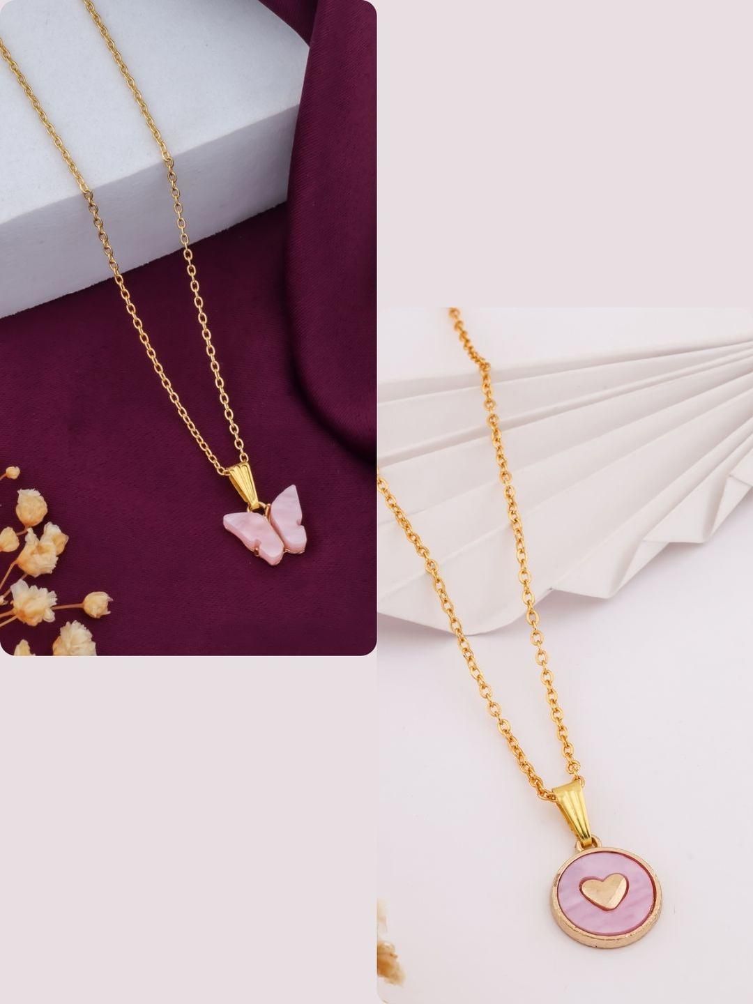 DressBerry Gold-Plated Brass Artificial Beads Minimal Necklace-image-32