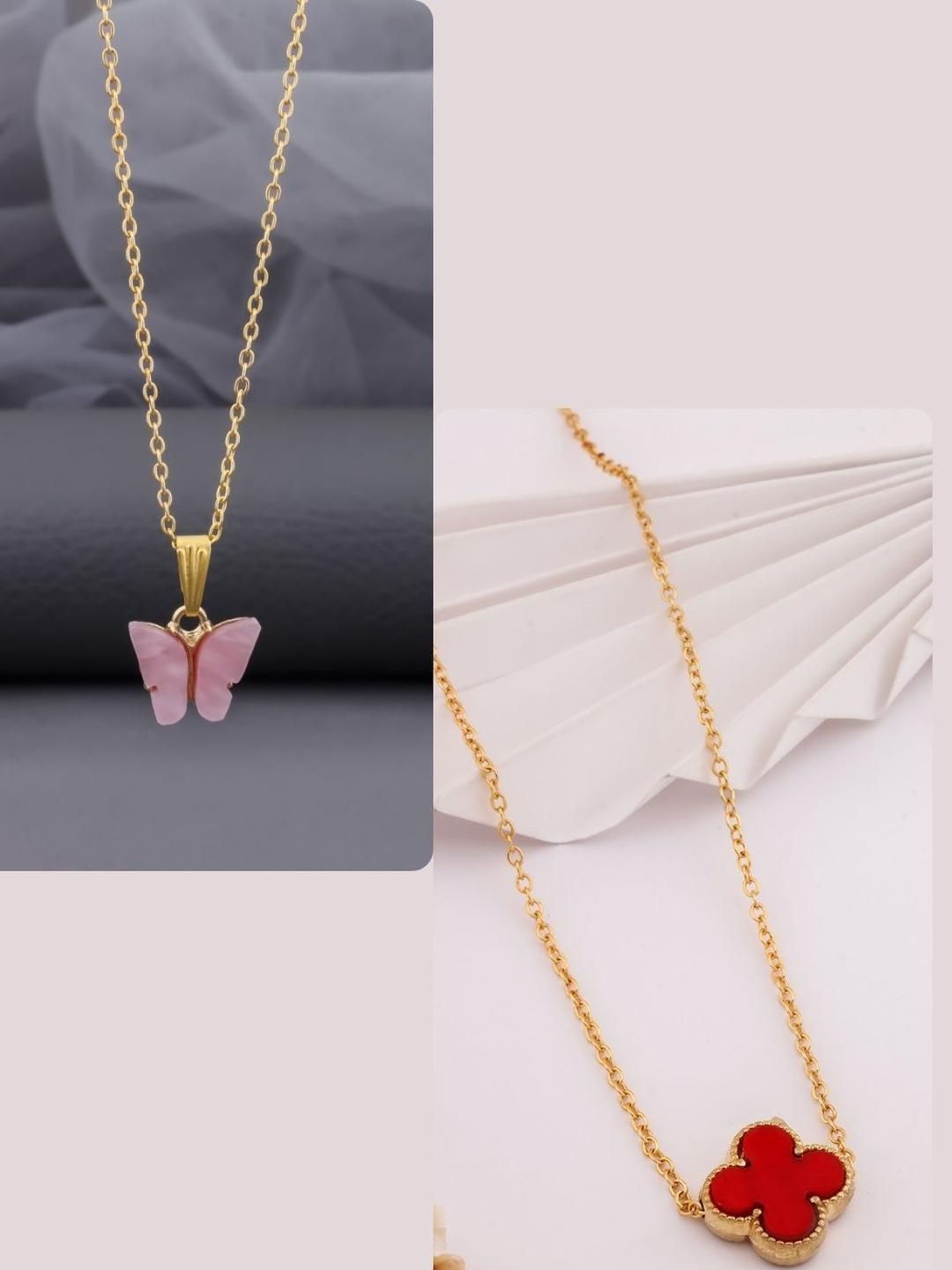 DressBerry Gold-Plated Brass Artificial Beads Minimal Necklace-image-47
