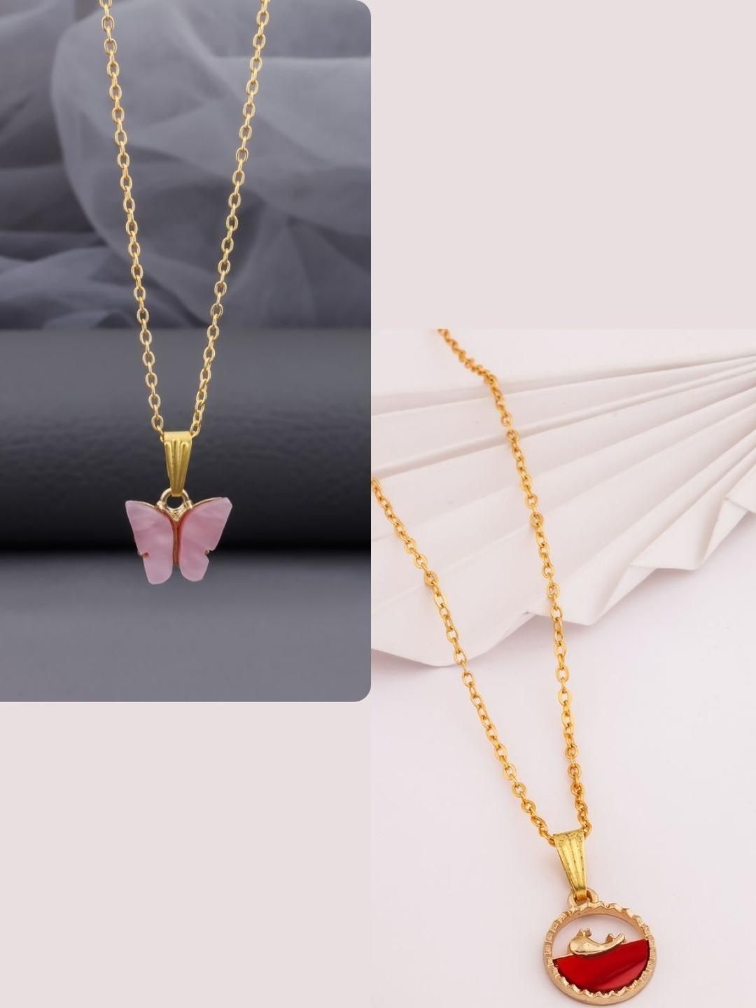 DressBerry Gold-Plated Brass Artificial Beads Minimal Necklace-image-46