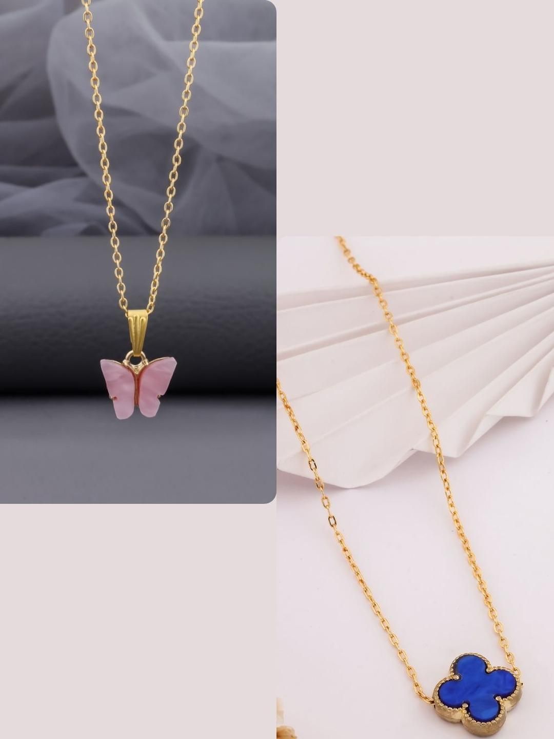 DressBerry Gold-Plated Brass Artificial Beads Minimal Necklace-image-37