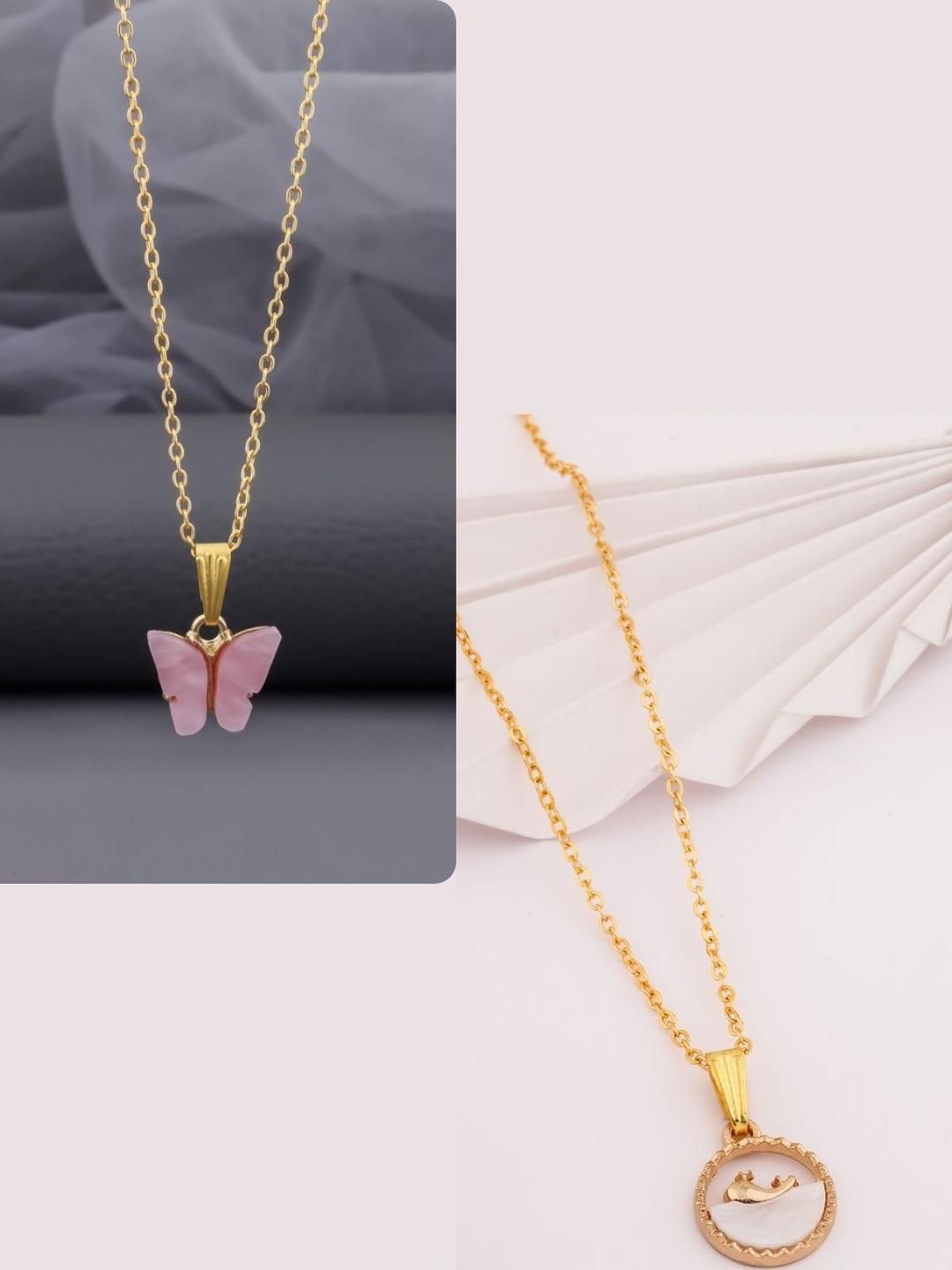 DressBerry Gold-Plated Brass Artificial Beads Minimal Necklace-image-41