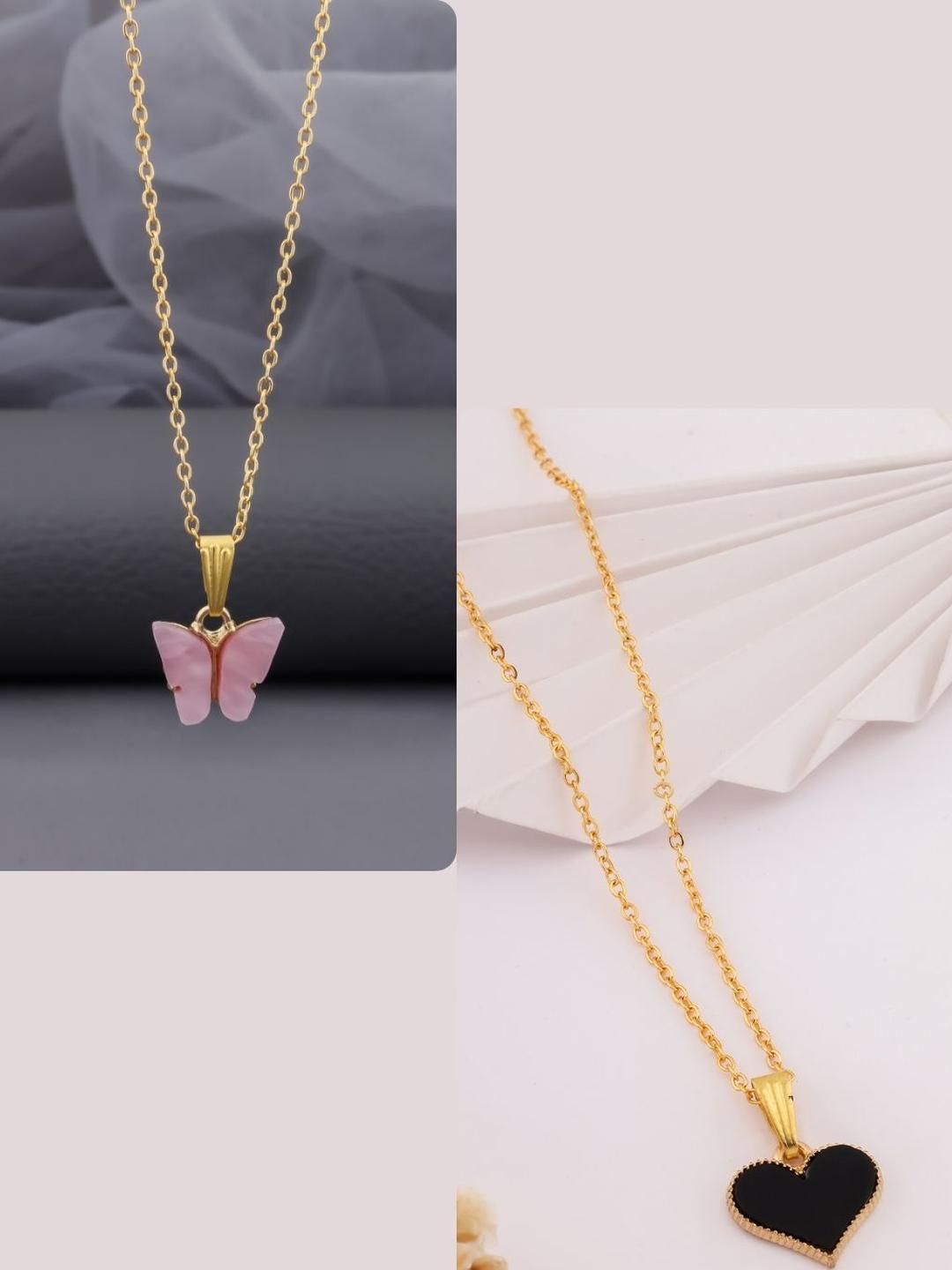 DressBerry Gold-Plated Brass Artificial Beads Minimal Necklace-image-42