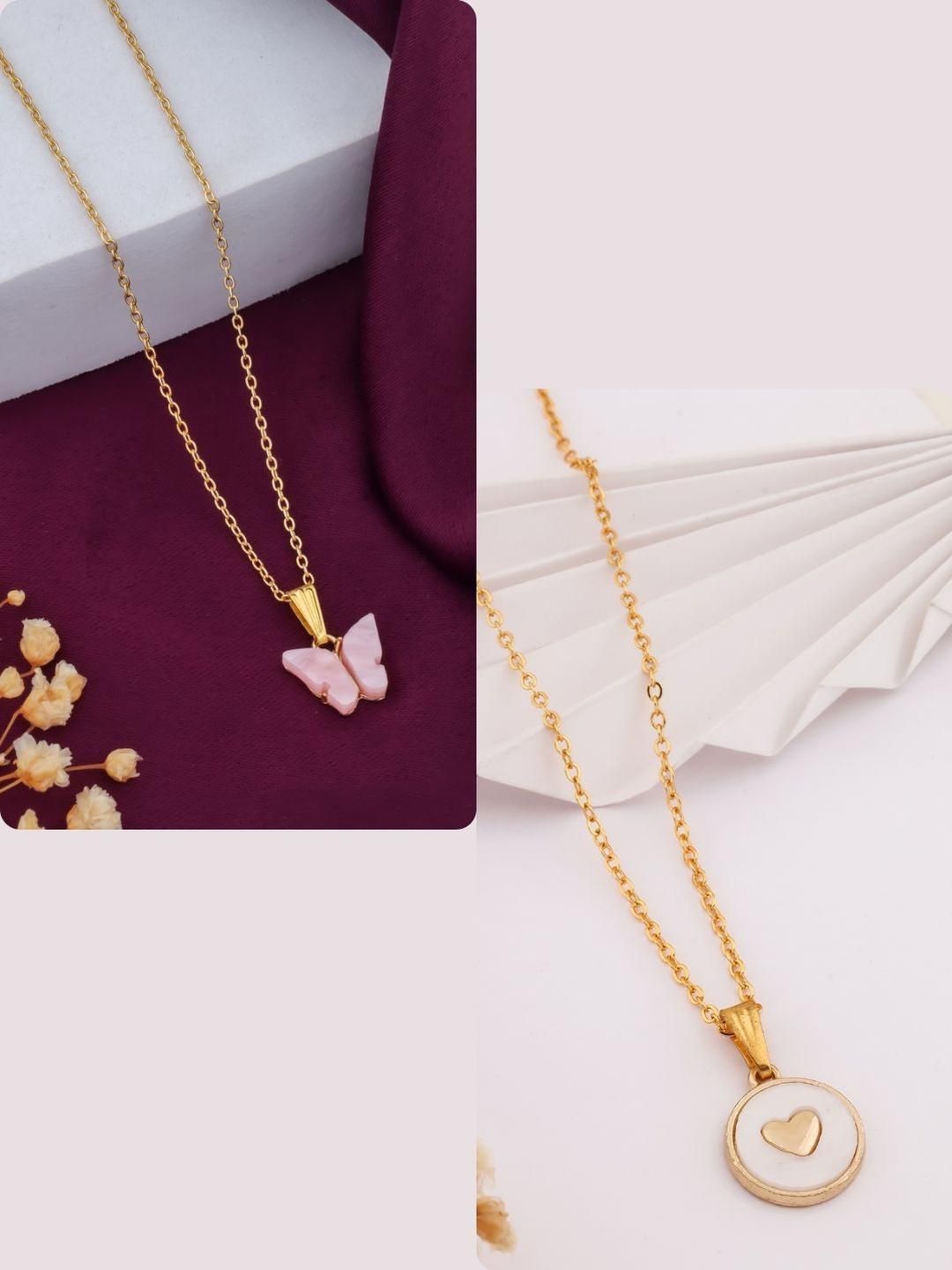 DressBerry Gold-Plated Brass Artificial Beads Minimal Necklace-image-30