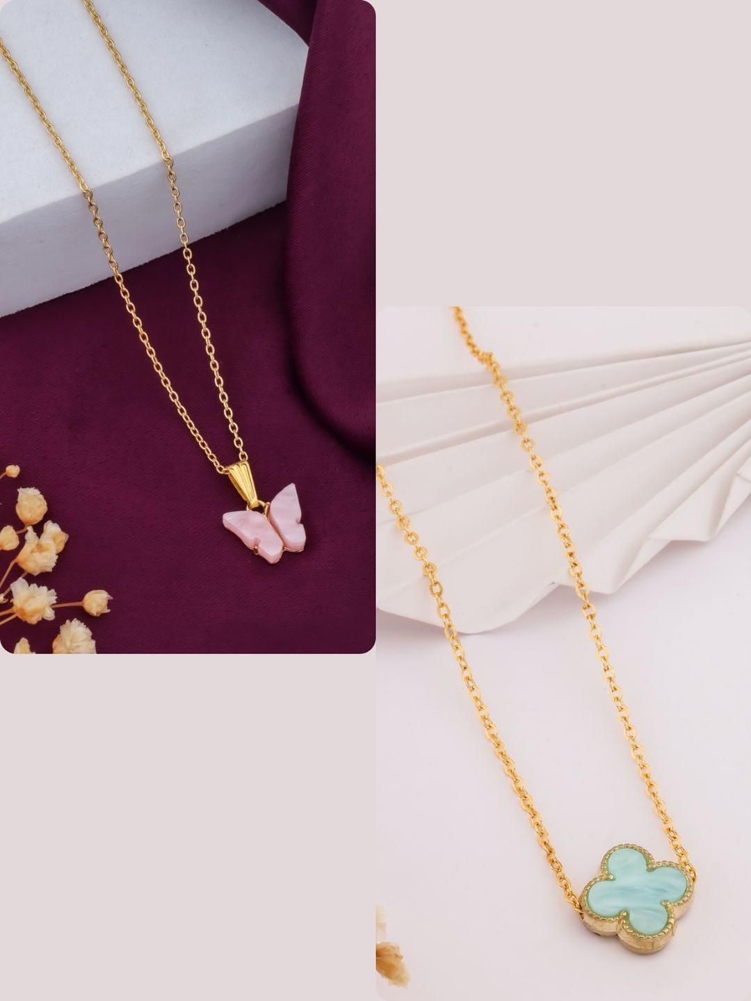 DressBerry Gold-Plated Brass Artificial Beads Minimal Necklace-image-39