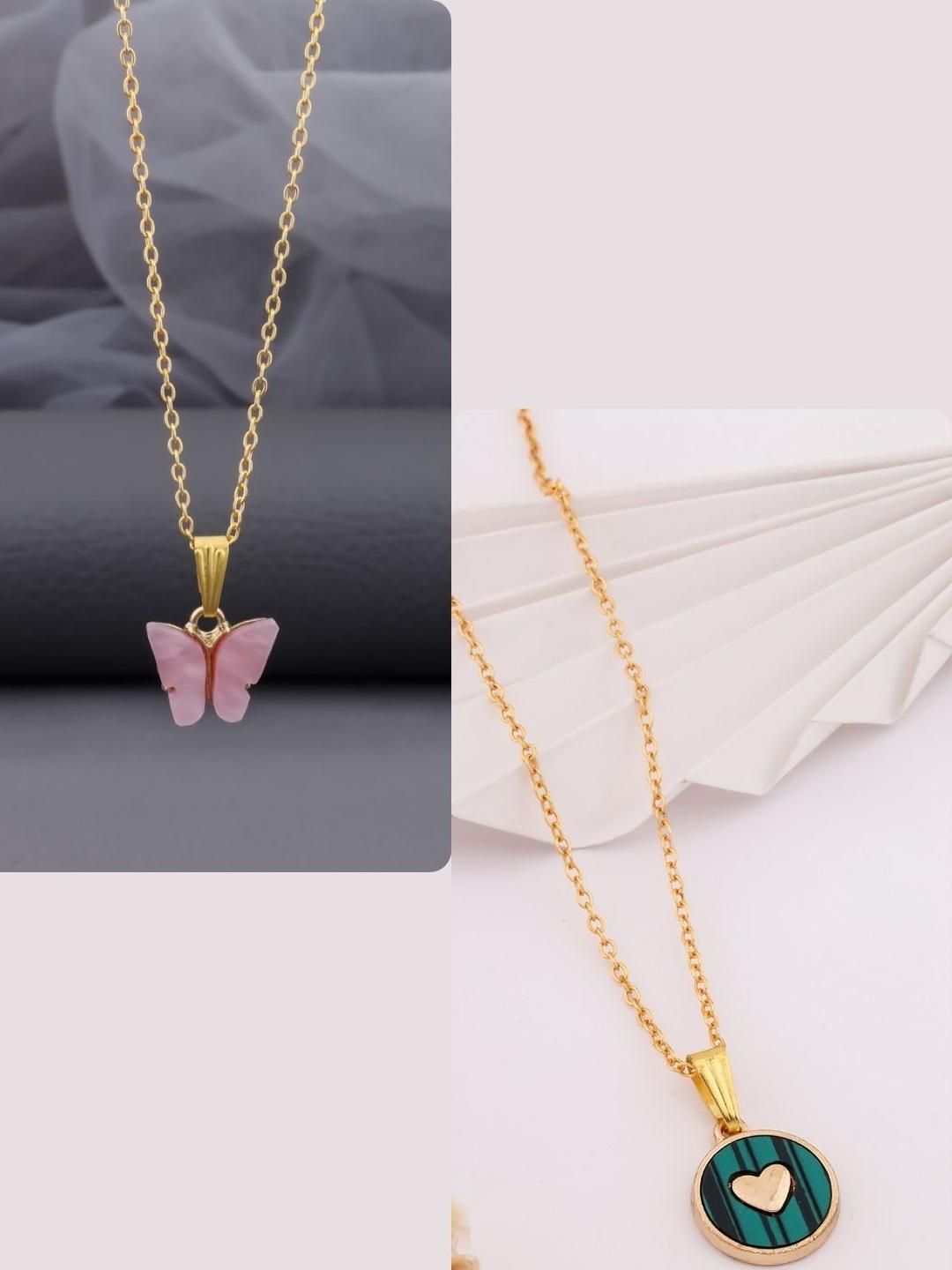 DressBerry Gold-Plated Brass Artificial Beads Minimal Necklace-image-25
