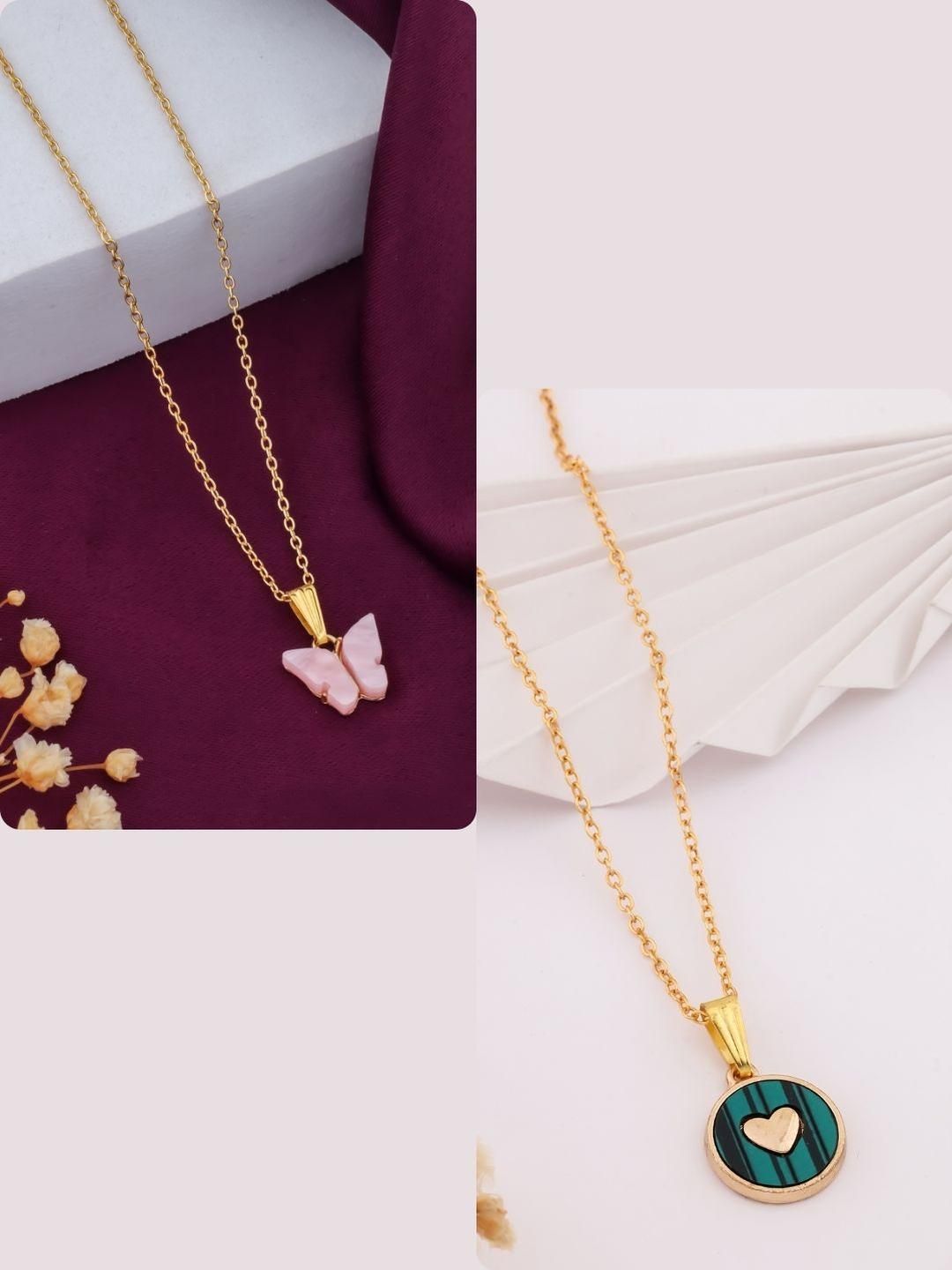 DressBerry Gold-Plated Brass Artificial Beads Minimal Necklace-image-33
