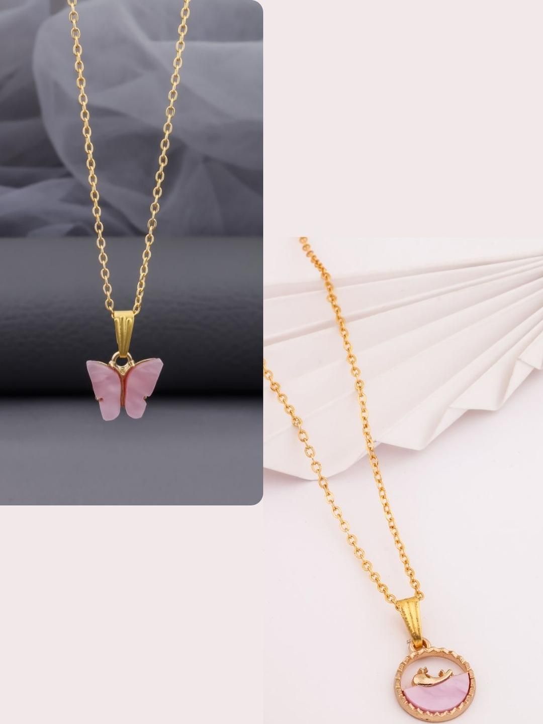 DressBerry Gold-Plated Brass Artificial Beads Minimal Necklace-image-44