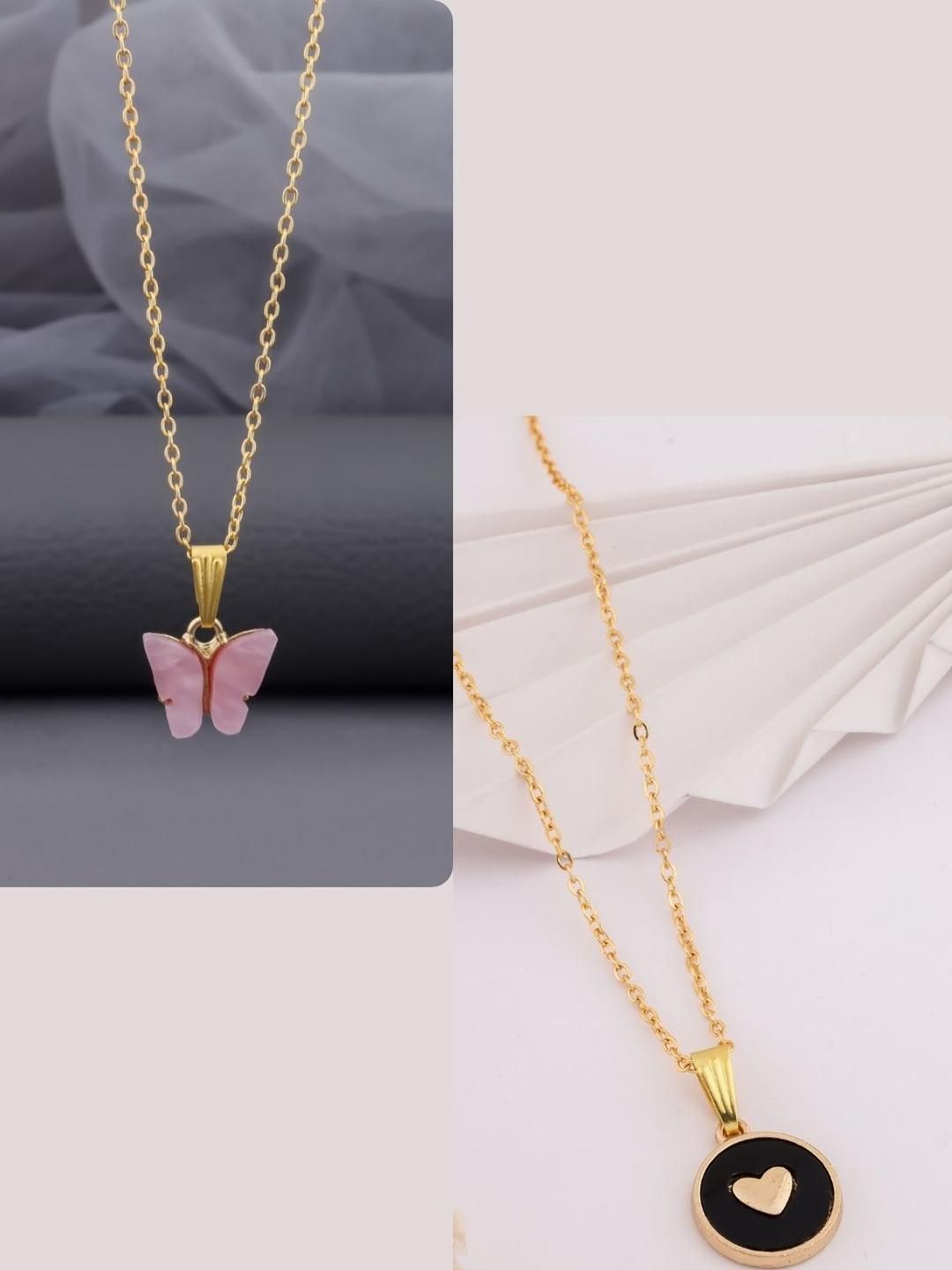 DressBerry Gold-Plated Brass Artificial Beads Minimal Necklace-image-26