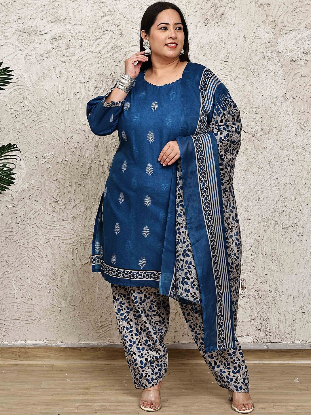 Roly Poly Women Floral Printed Regular Kurti with Salwar & Dupatta