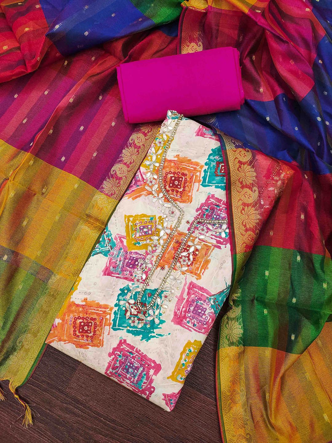 Blissta Printed Unstitched Dress Material-picture-38